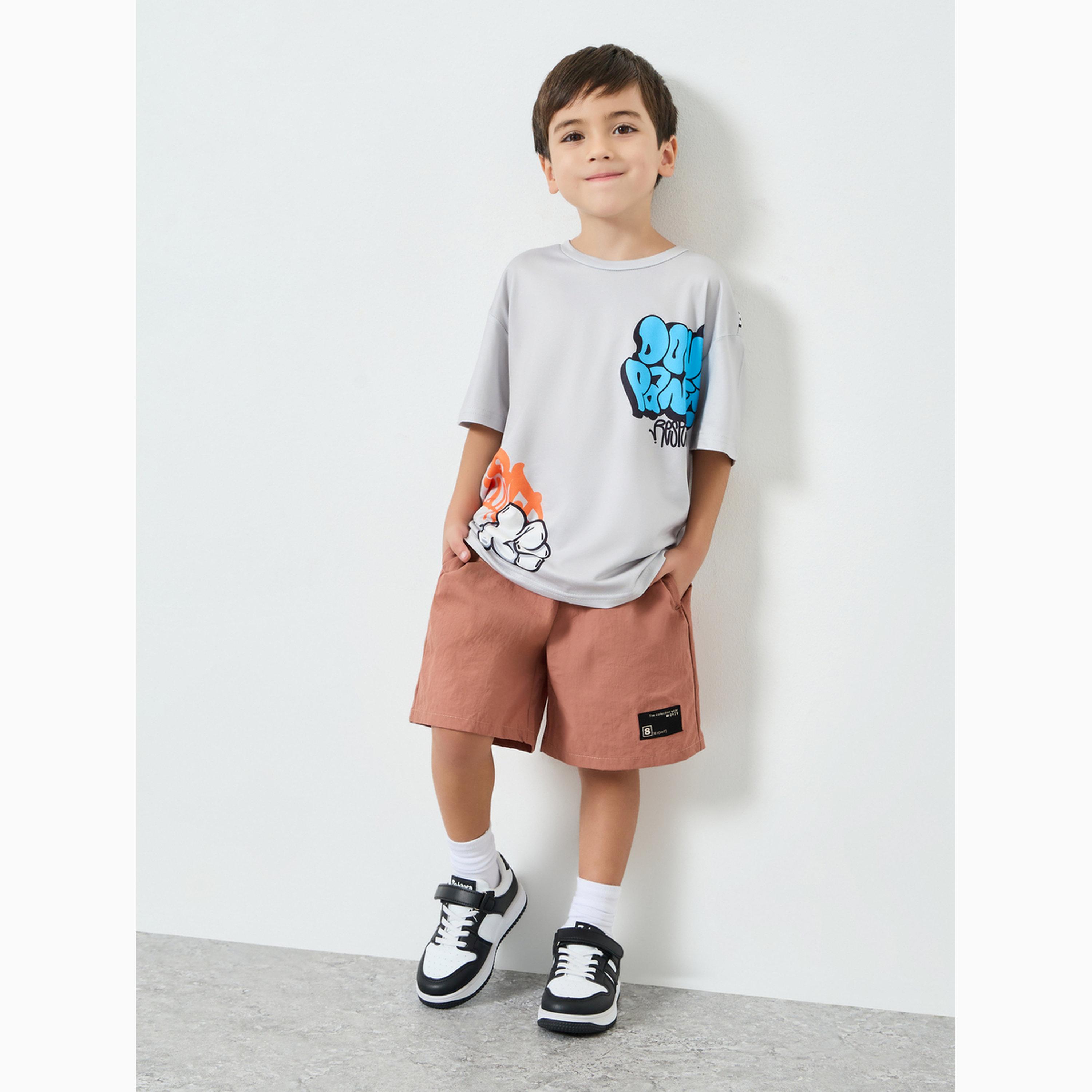 Styli Boys Graffiti Placement Print Oversized T-Shirt-boys-clothing-tshirtsandpolos-image-2