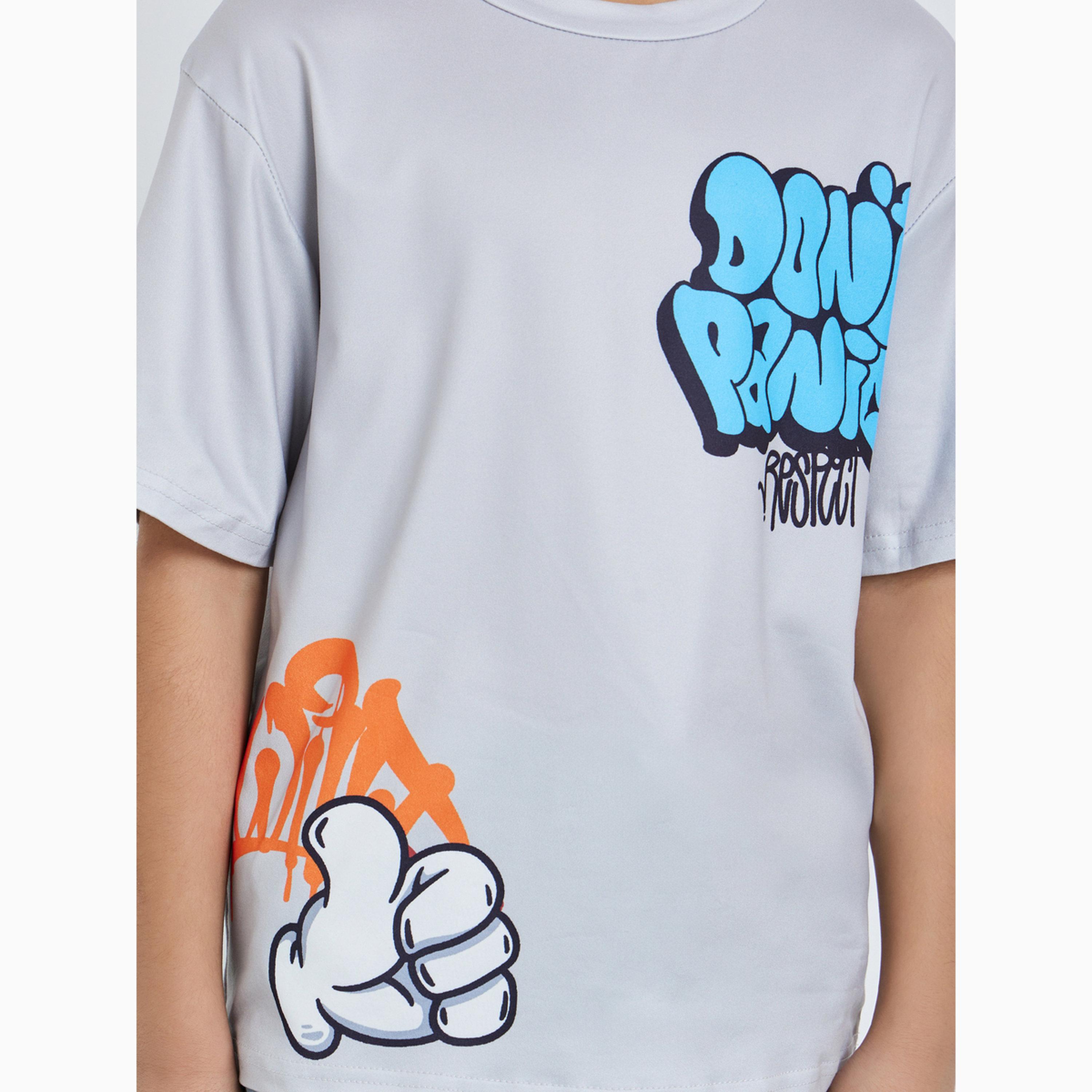 تيشيرت كبير الحجم بطبعة جرافيتي للأولاد-boys-clothing-tshirtsandpolos-image-4