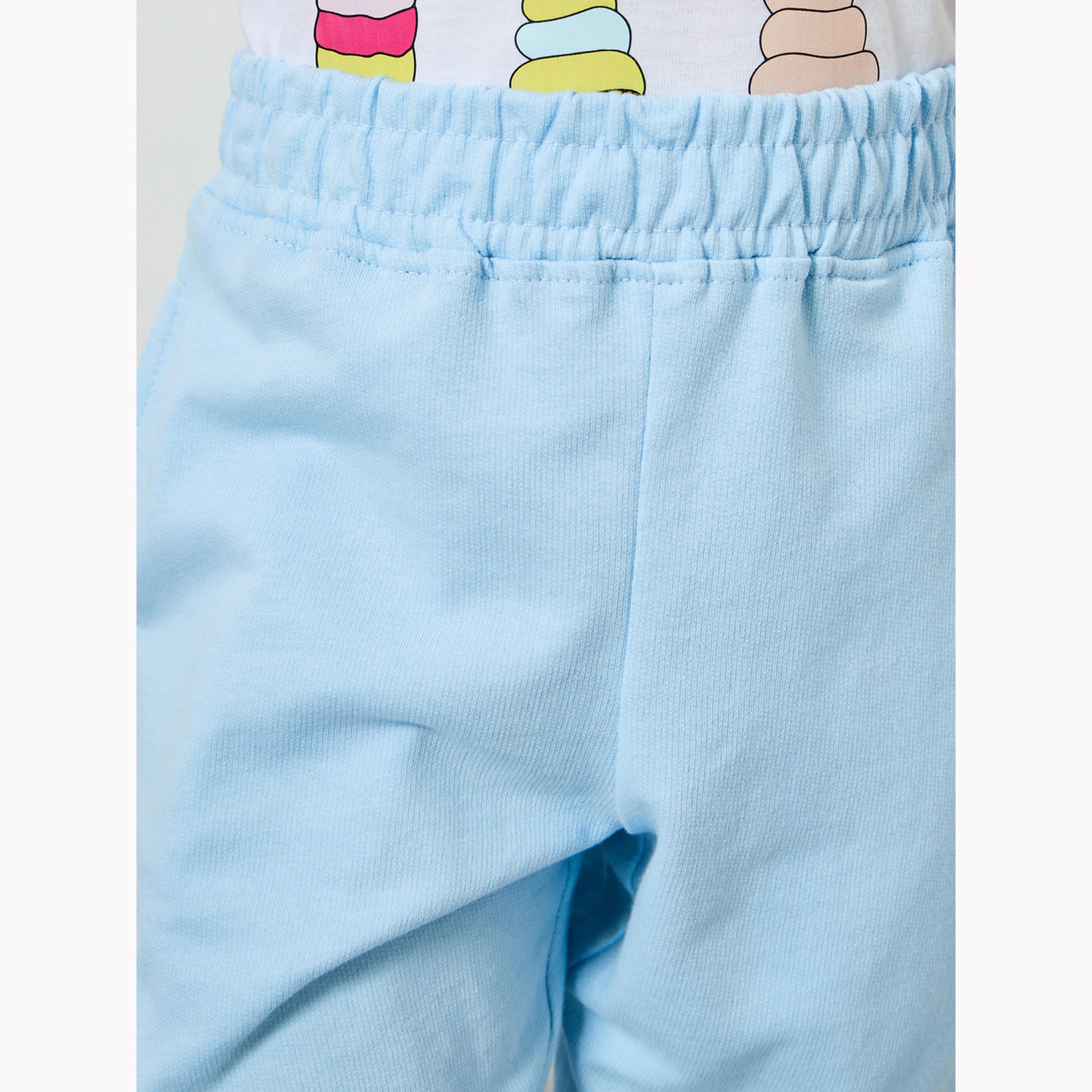 جوغر للبنات بحافة مطاطية وتطريز فيونكة-girls-clothing-bottoms-joggersandtrackpants-image-3