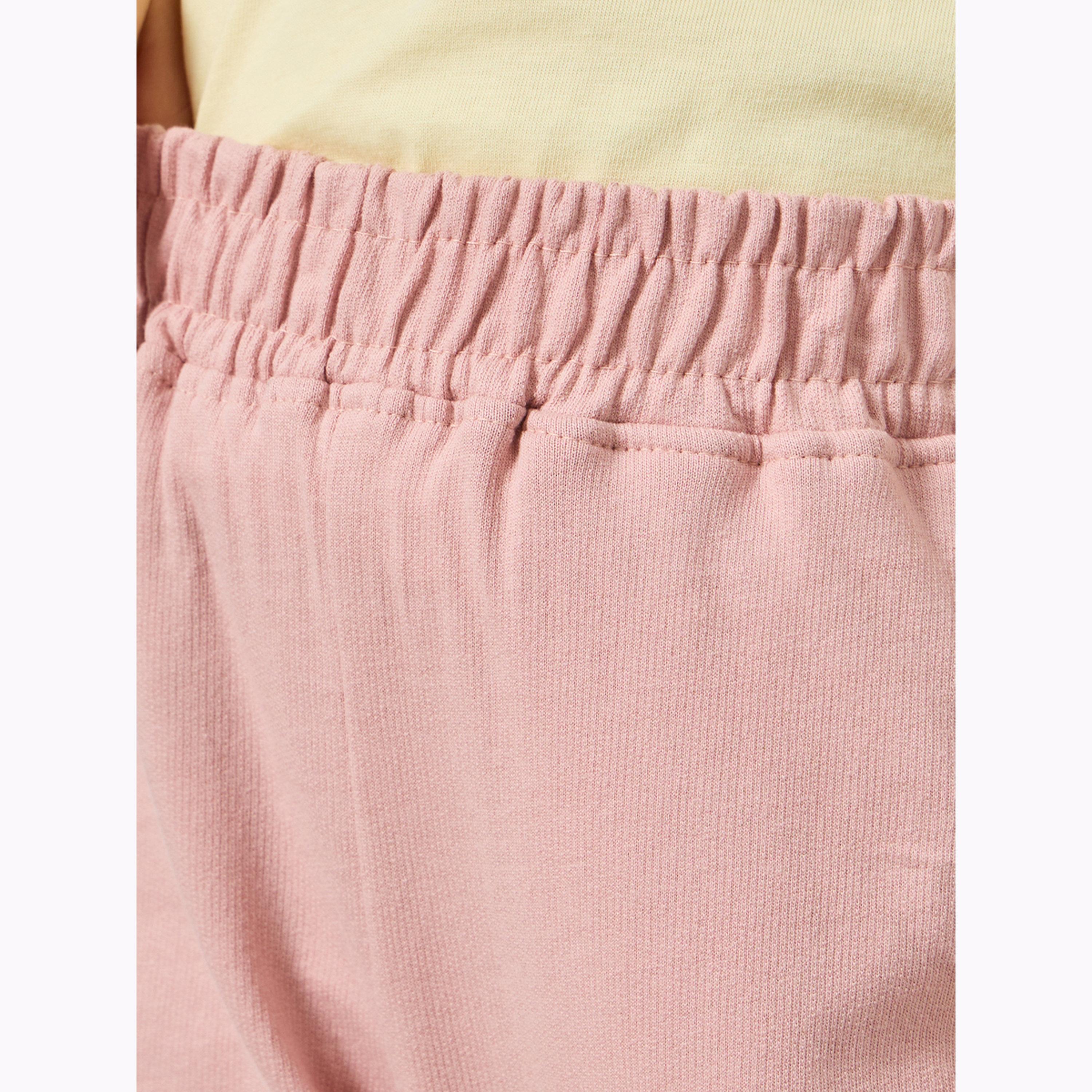 Styli Girls Elasticated Hem Joggers with Bow Applique-girls-clothing-bottoms-joggersandtrackpants-image-3