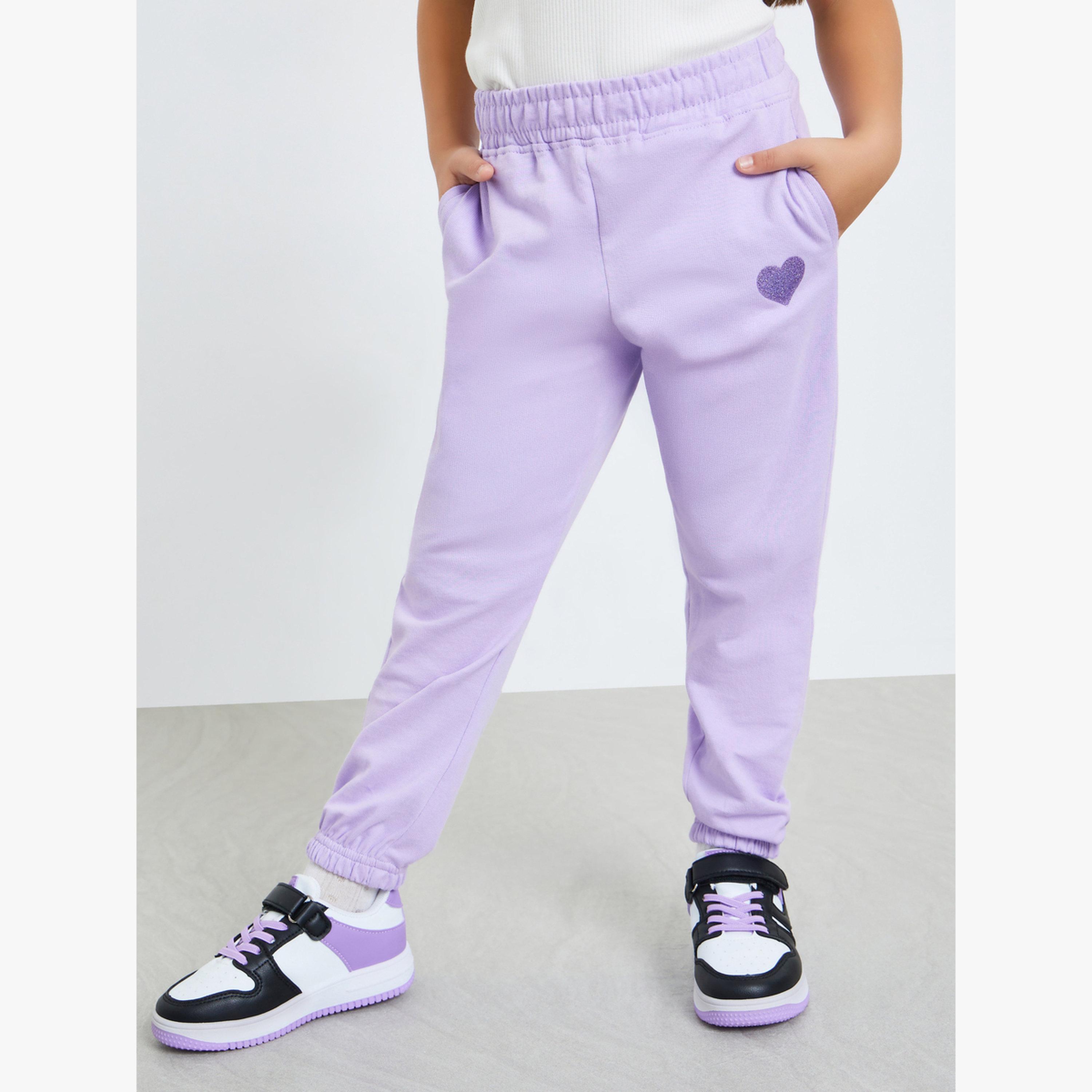 جوغر قطن بتفاصيل قلب للبنات-girls-clothing-bottoms-joggersandtrackpants-image-1