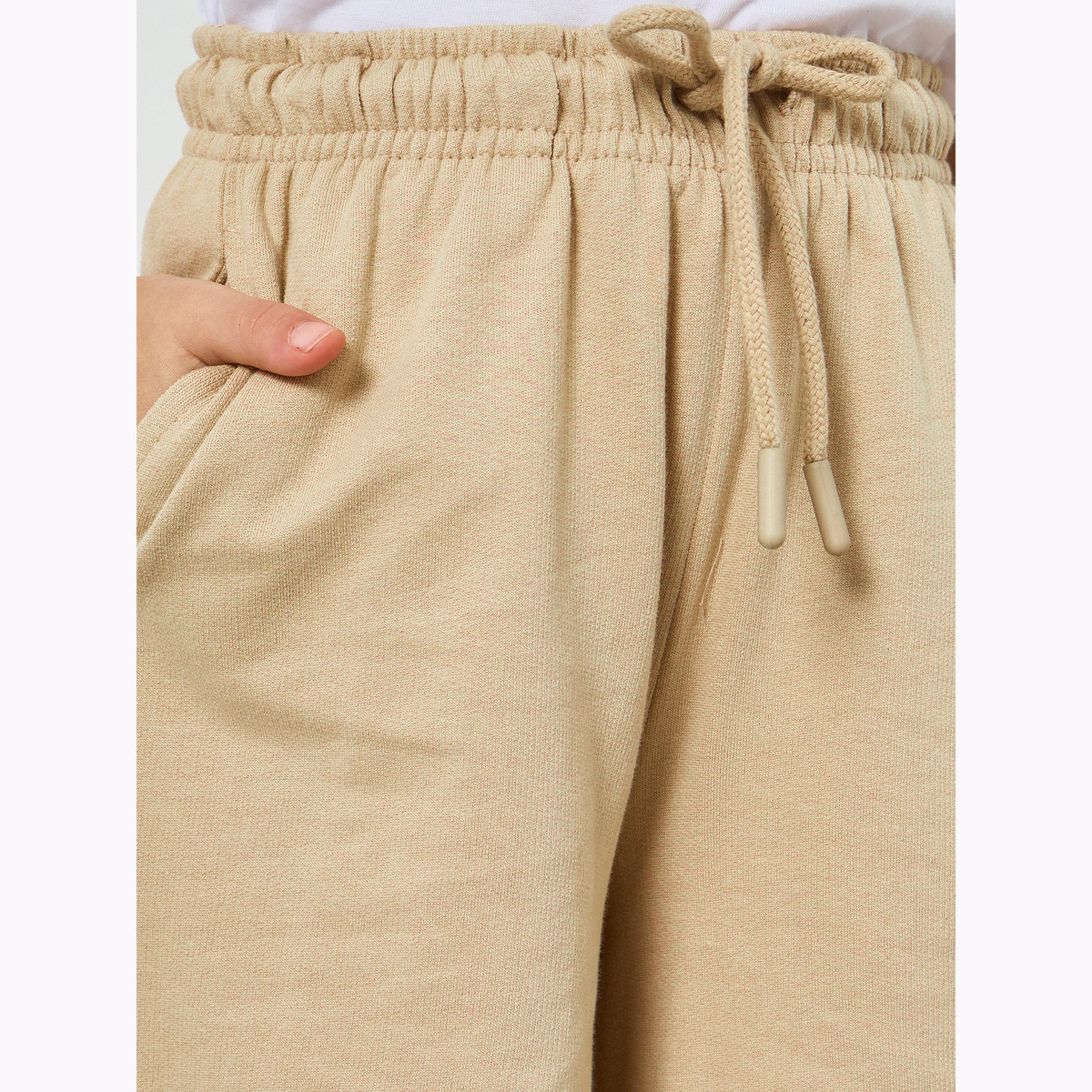 جوغر بأرجل واسعة سادة برباط للبنات-girls-clothing-bottoms-trousers-image-3