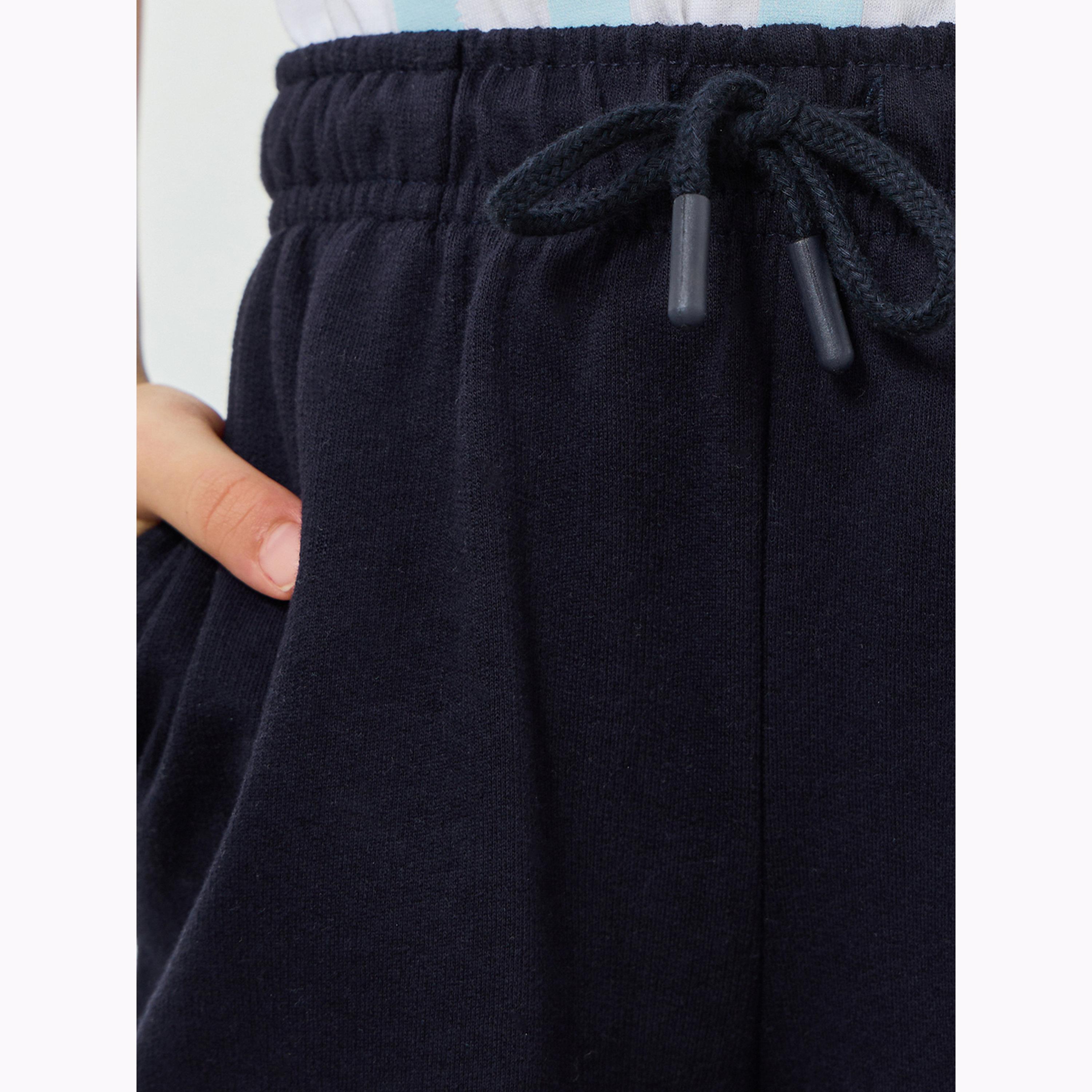 Styli Girls Solid Wide Leg Joggers with Drawstring-girls-clothing-bottoms-trousers-image-3