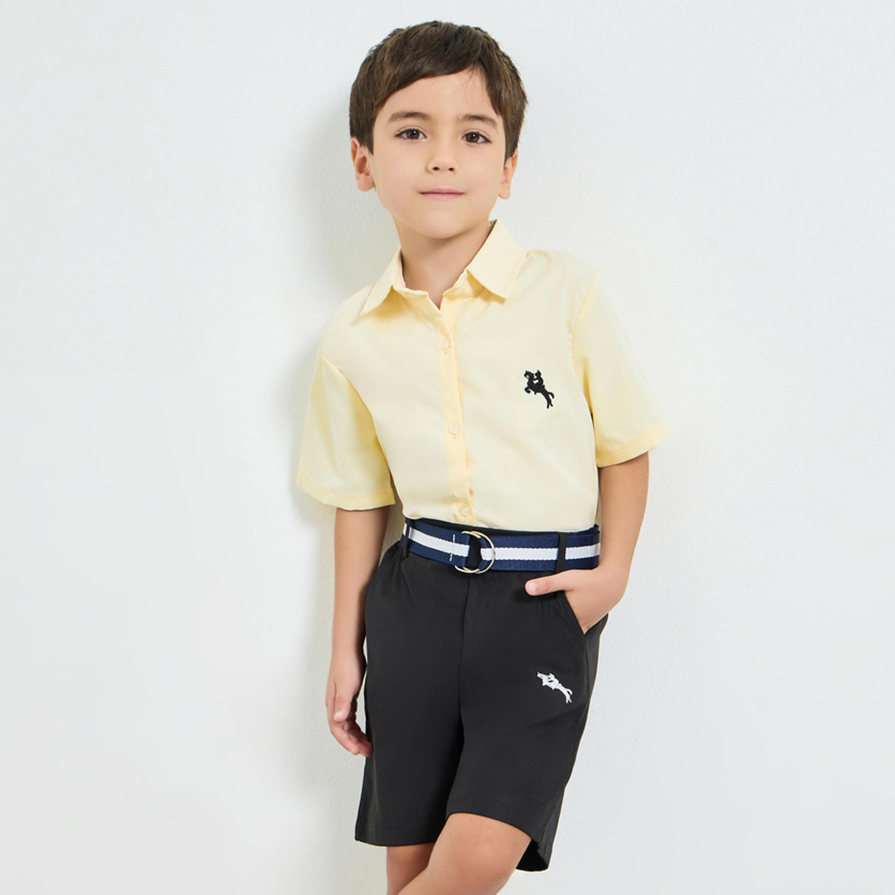 مجموعة من شورت وقميص مع حزام-boys-clothing-setsandcoords-image-1
