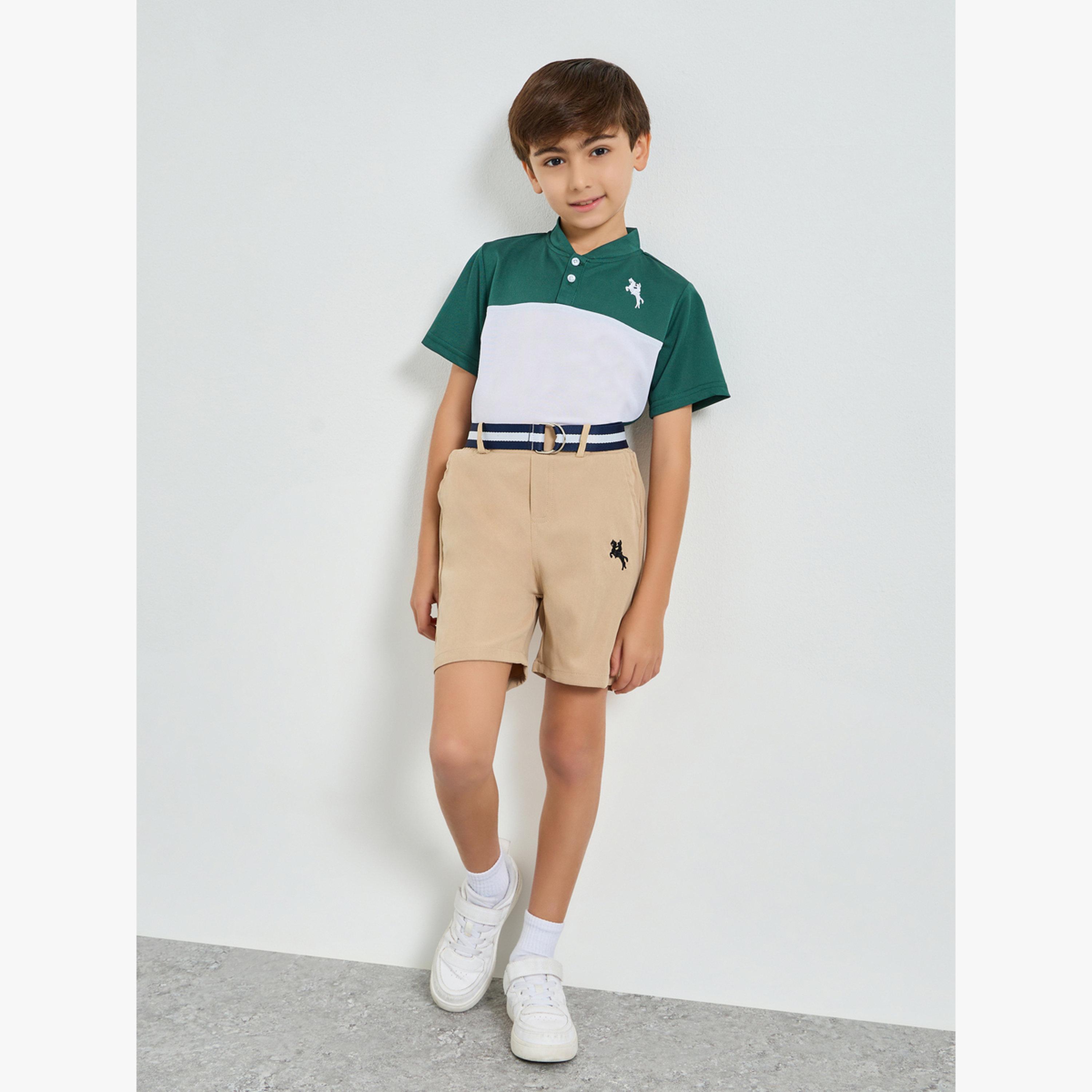 مجموعة من شورت وتيشيرت بولو بنمط كتل الألوان-boys-clothing-setsandcoords-image-2