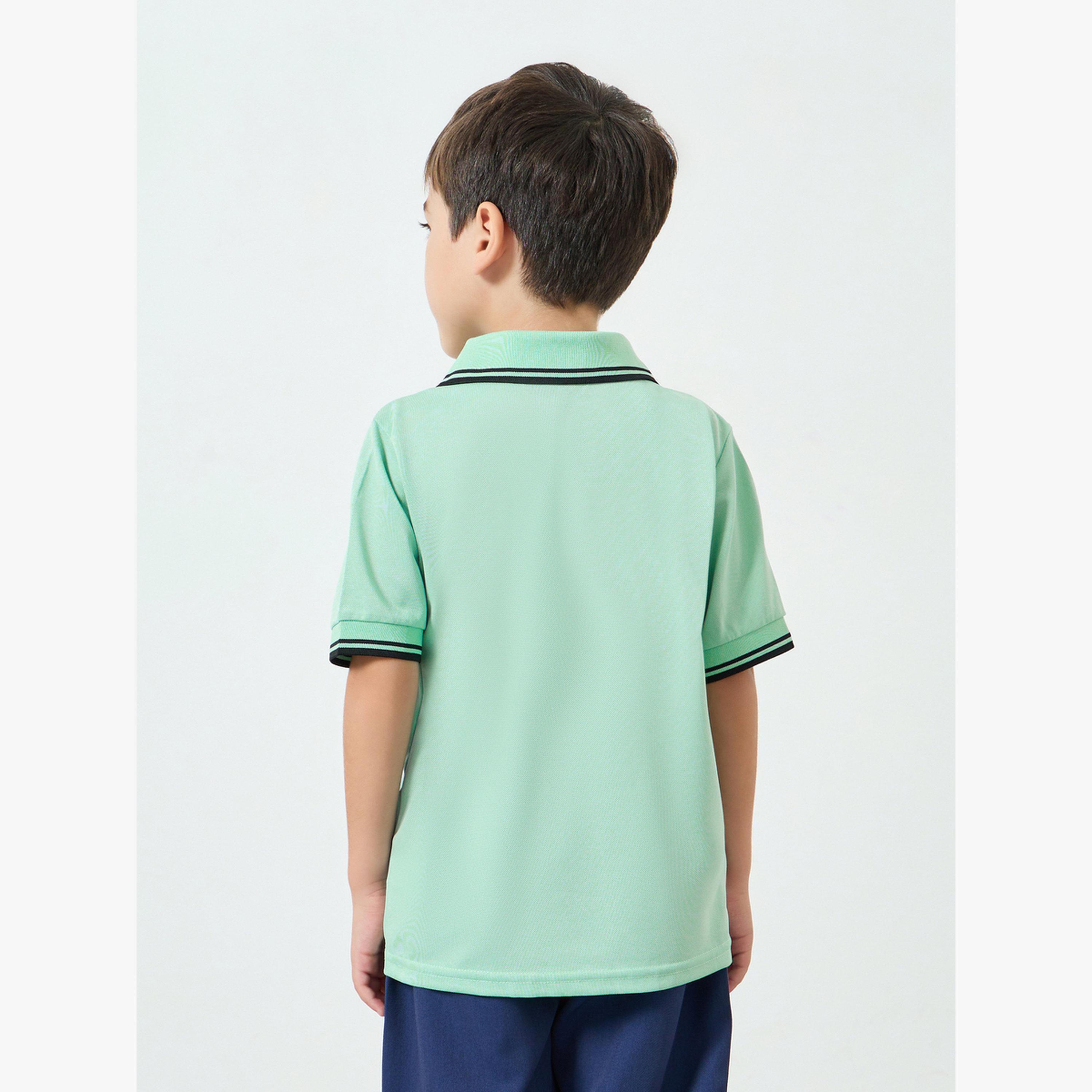 Styli Boys Green Embroidered Polo T-Shirt-boys-clothing-tshirtsandpolos-image-3
