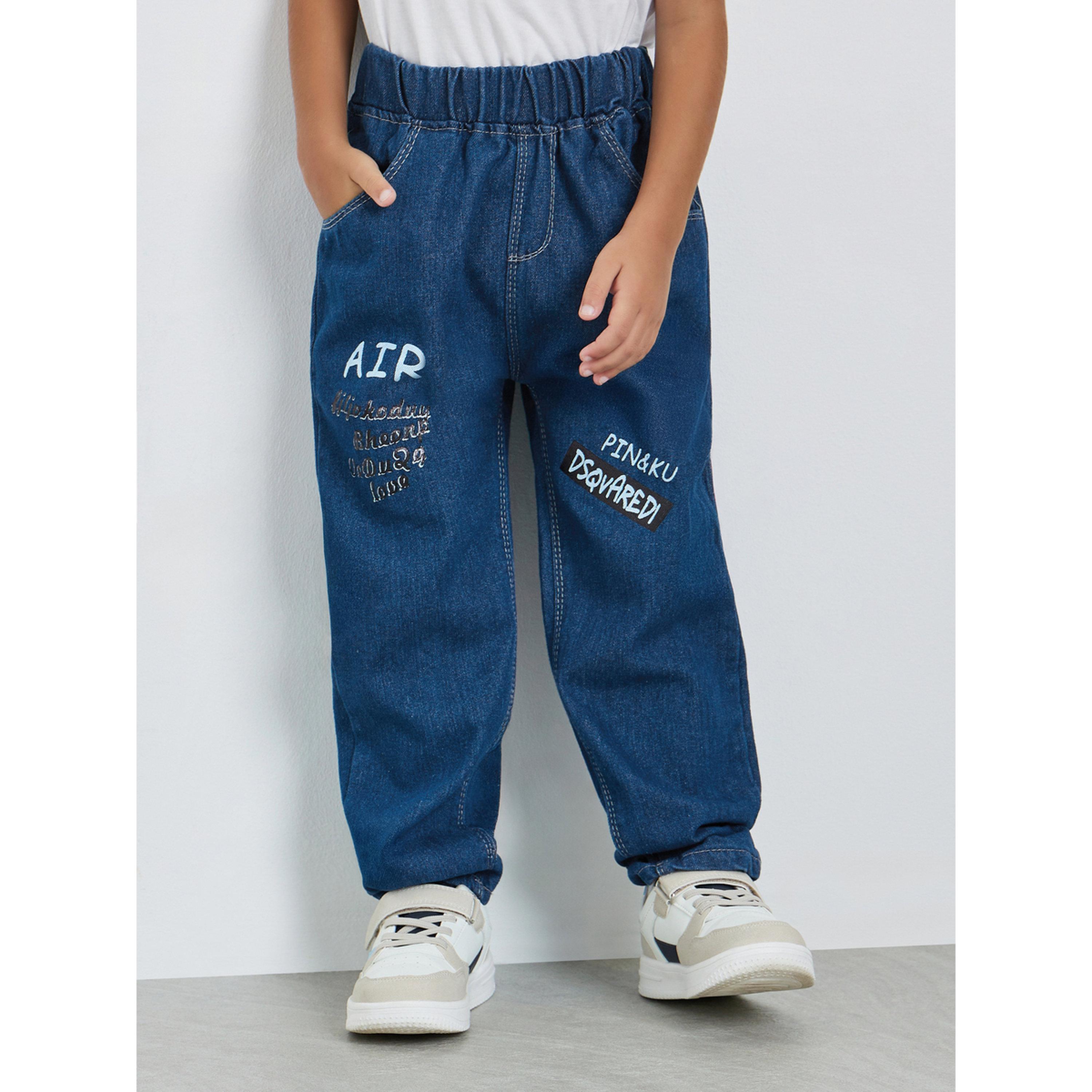 جينز بخصر مرن وطبعة غرافيك للأولاد-boys-clothing-bottoms-jeans-image-1