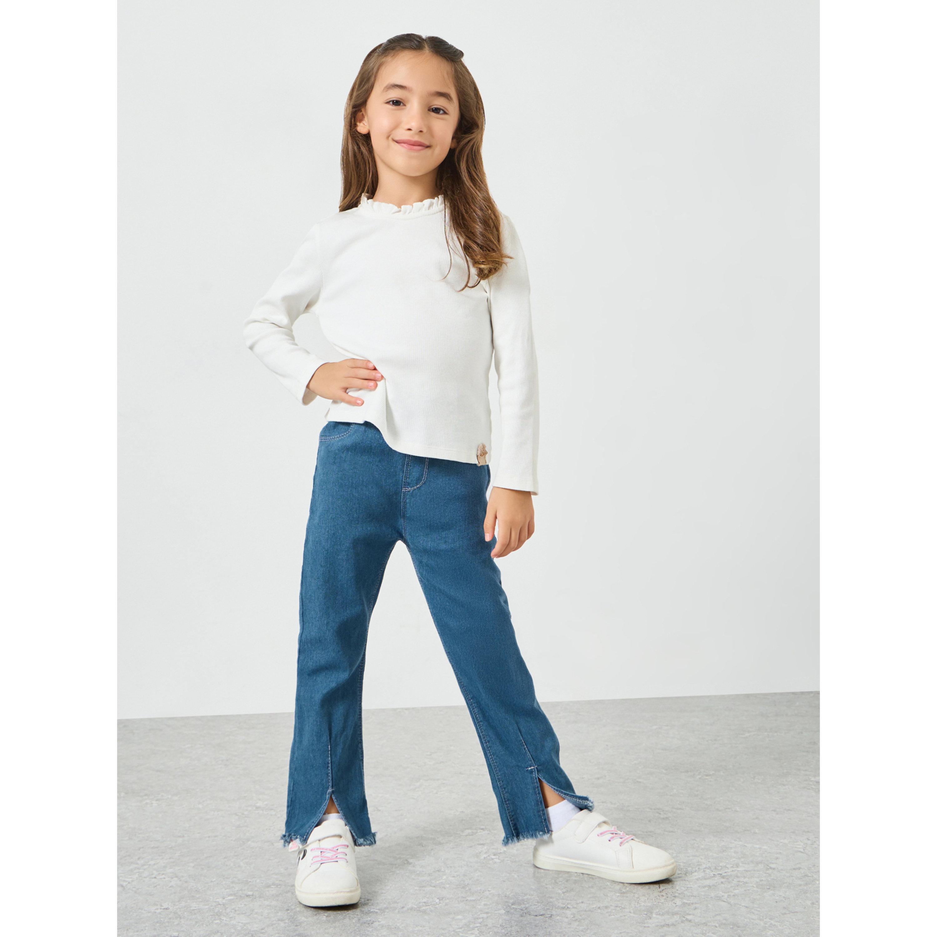 Styli Toddler Girls pull on pants with front slit-girls-clothing-bottoms-jeansandjeggings-image-2