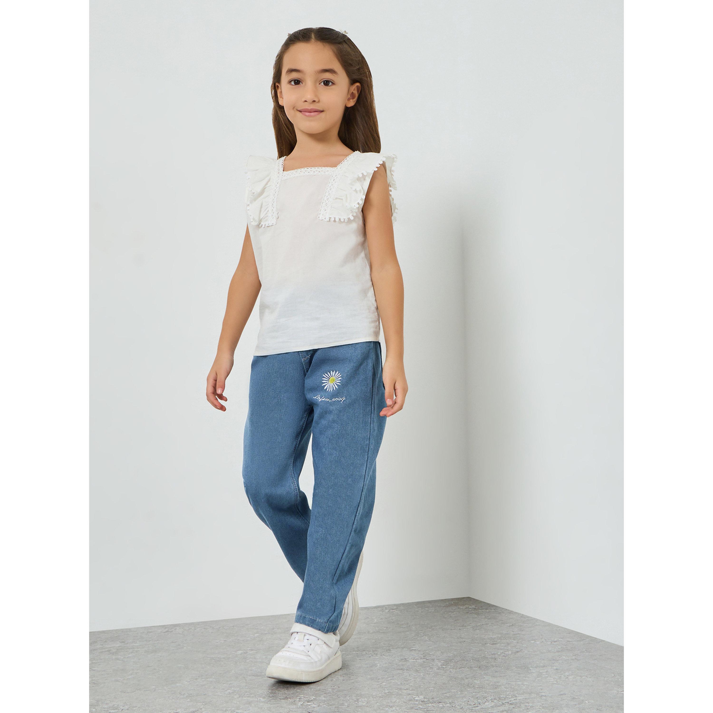 Styli Toddler Girls pull on jeans with Daisy Flower print-girls-clothing-bottoms-jeansandjeggings-image-2