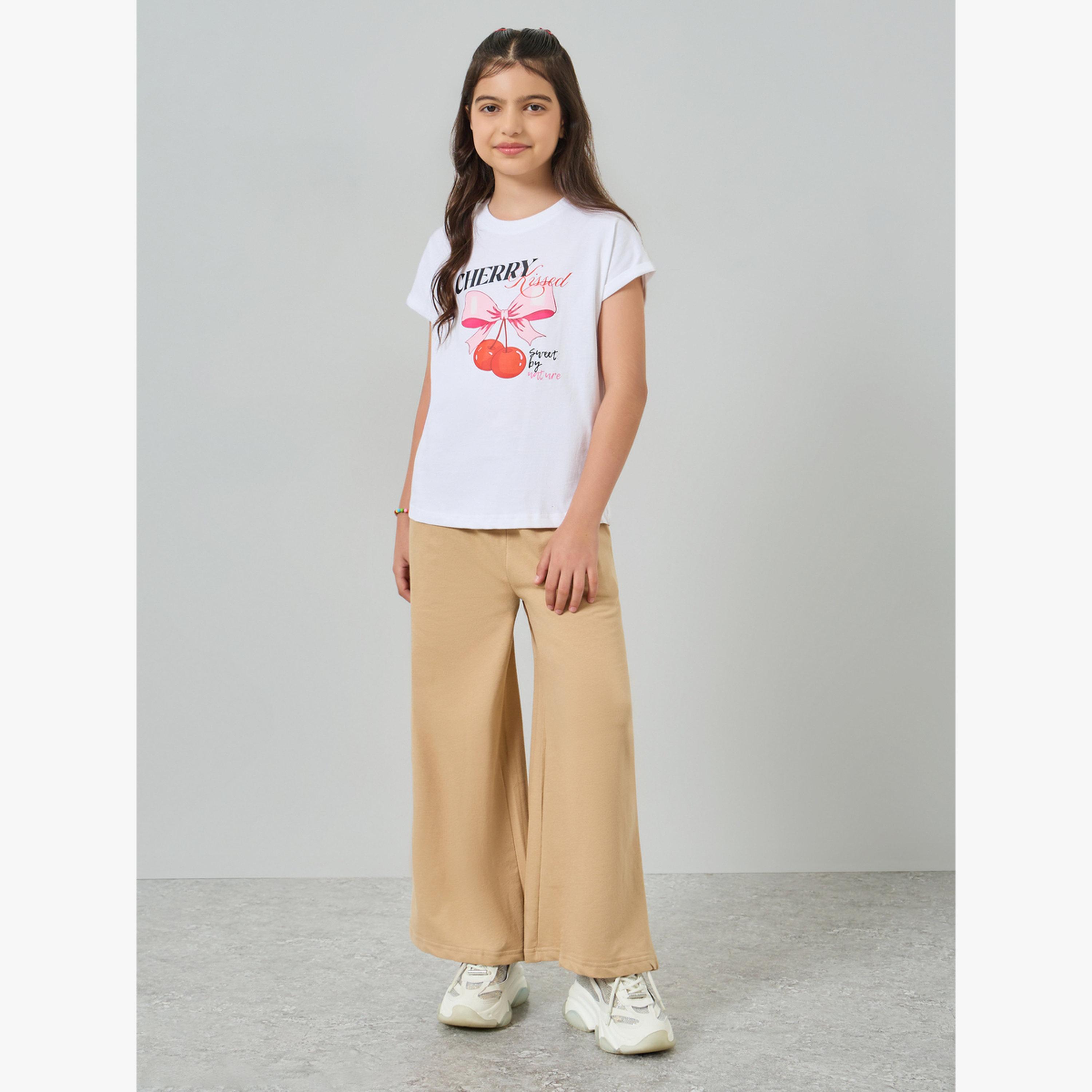 تيشيرت قطن بطبعة كرز للبنات المراهقات-girls-clothing-tshirts-image-2