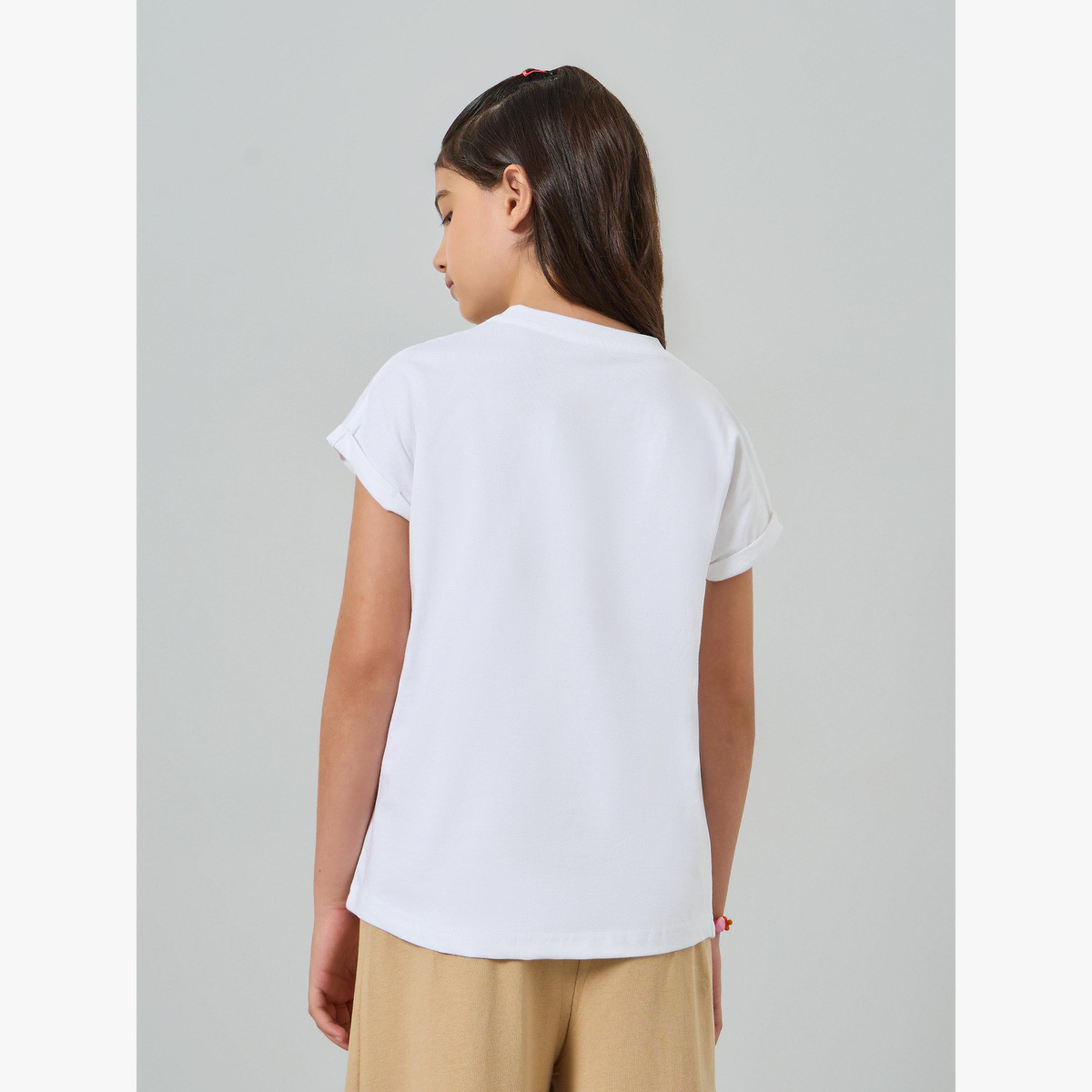 تيشيرت قطن بطبعة كرز للبنات المراهقات-girls-clothing-tshirts-image-3