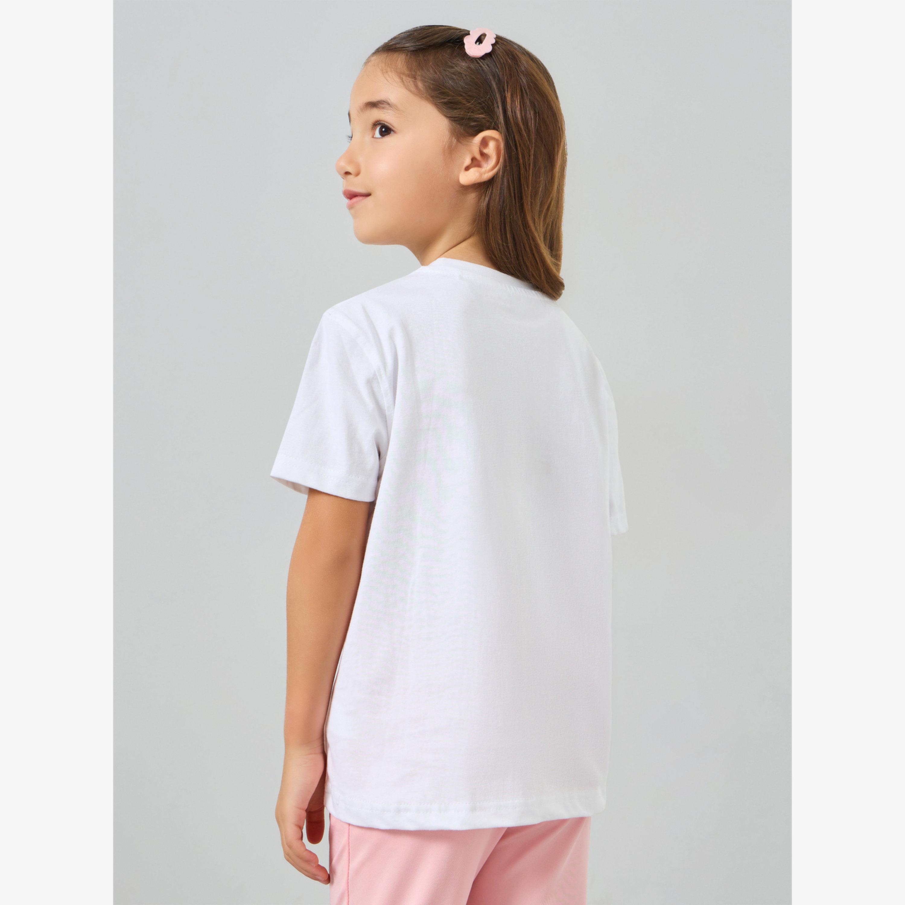 تيشيرت قطن بطبعة جرافيك باريس للبنات-girls-clothing-tshirts-image-3