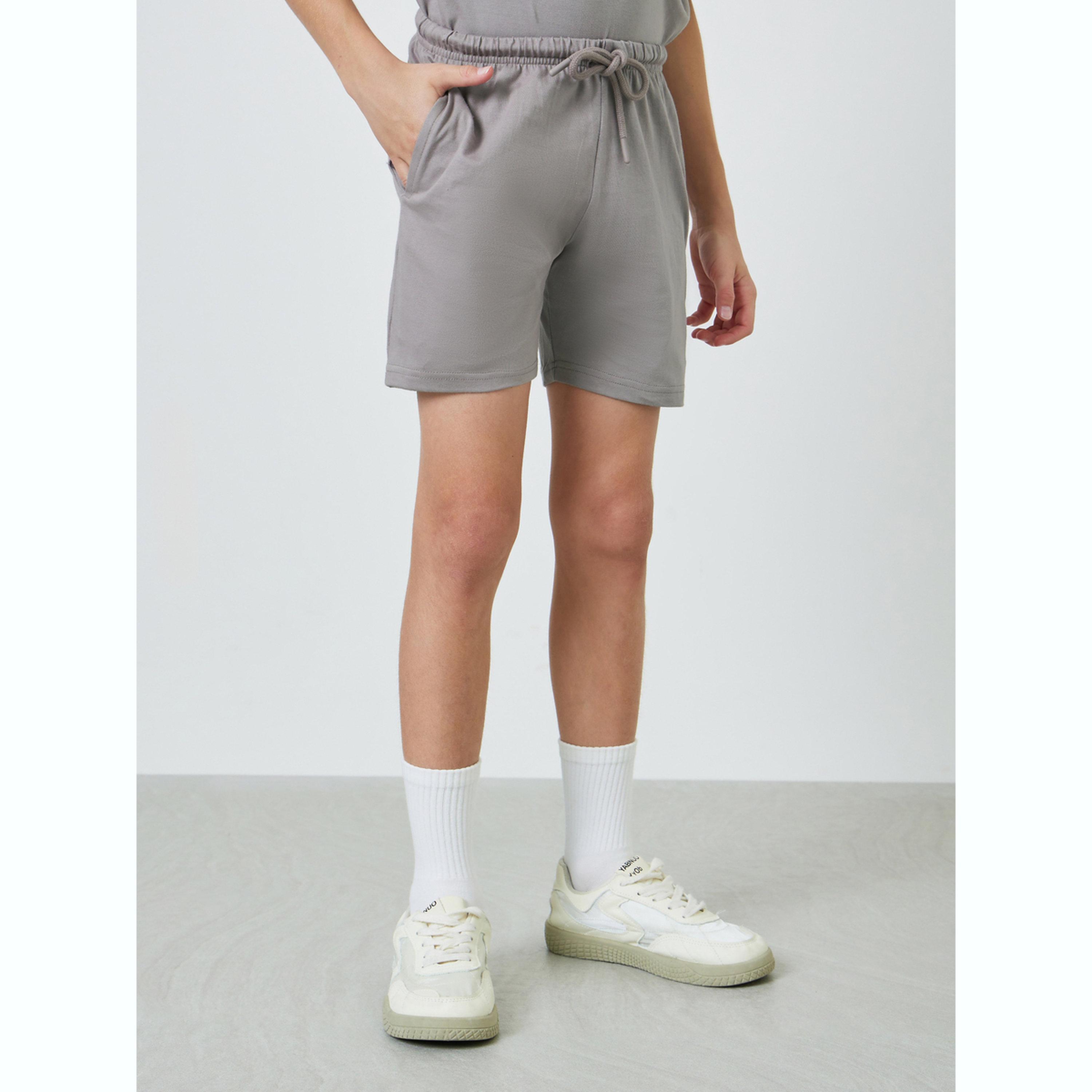Styli Kids Grey Oversized T-Shirt and Shorts Set-boys-clothing-setsandcoords-image-5