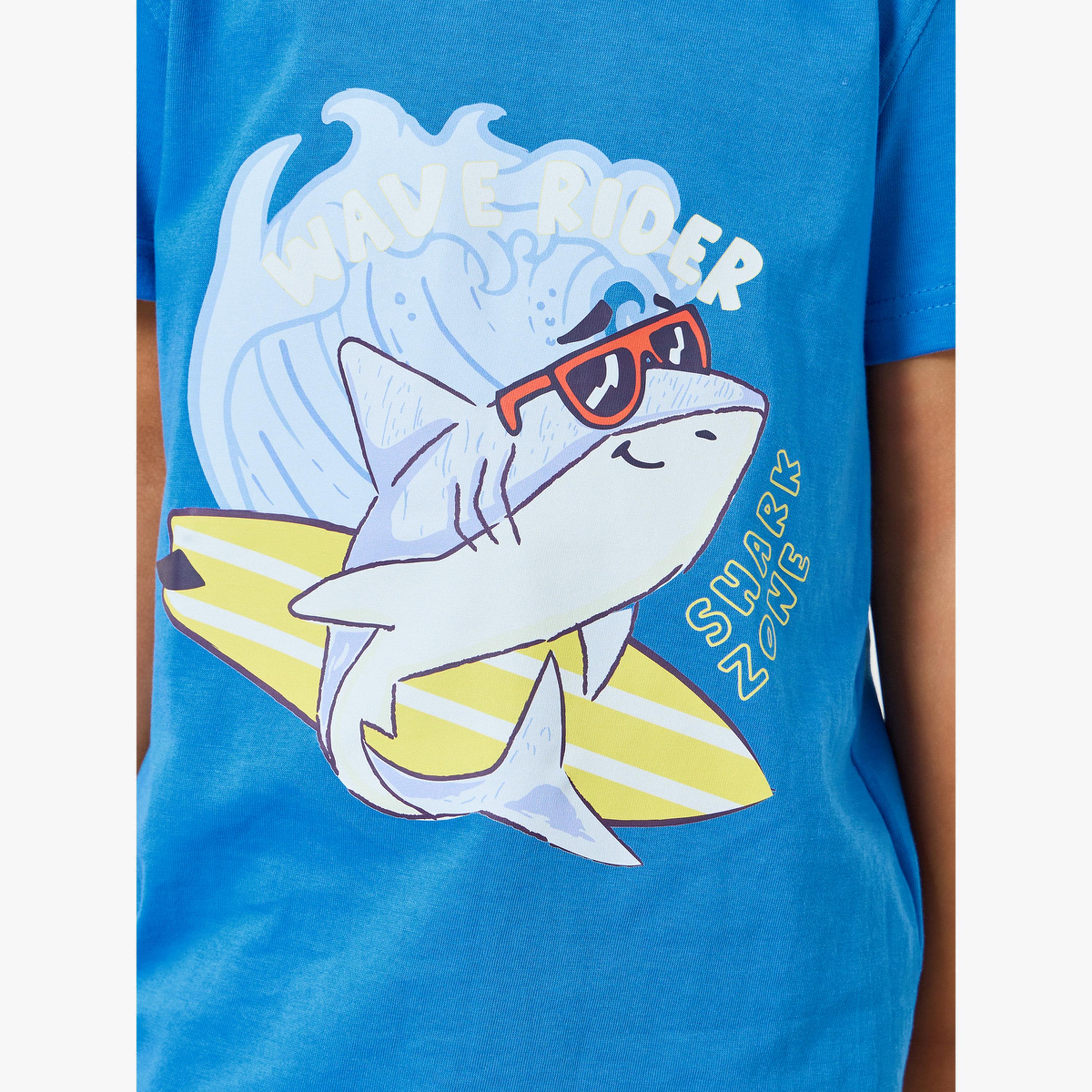 Styli Boys Shark Graphic Print Cotton T-Shirt-boys-clothing-tshirtsandpolos-image-4