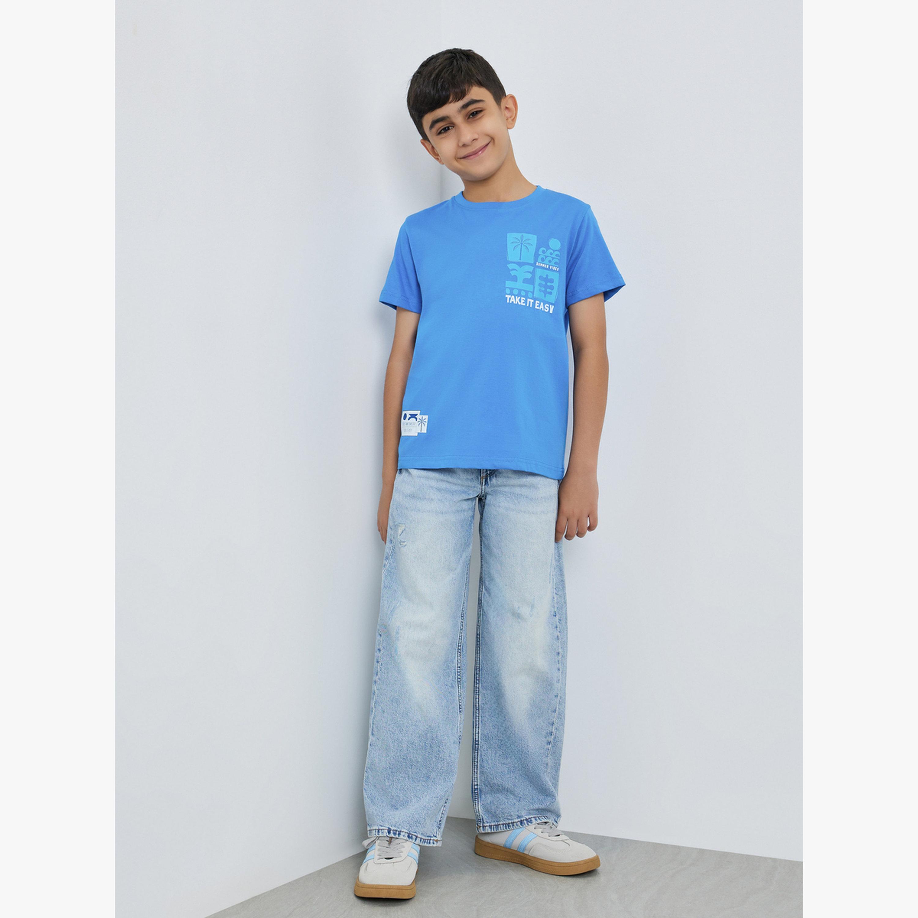 تيشيرت قطن بطبعة جرافيك للأولاد المراهقين-boys-clothing-tshirtsandpolos-image-2