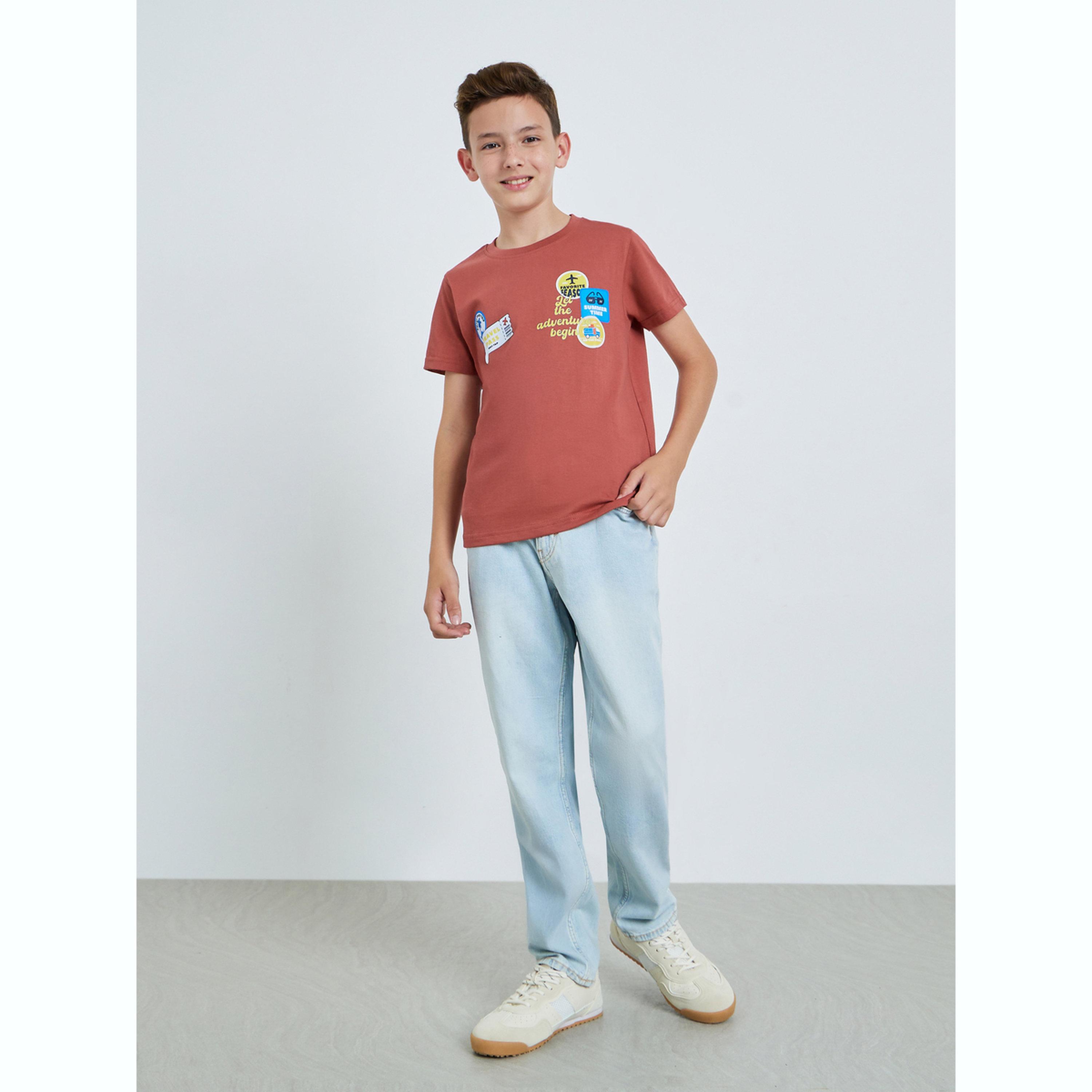 تيشيرت بياقة دائرية وطبعات غرافيك للأولاد المراهقين-boys-clothing-tshirtsandpolos-image-2