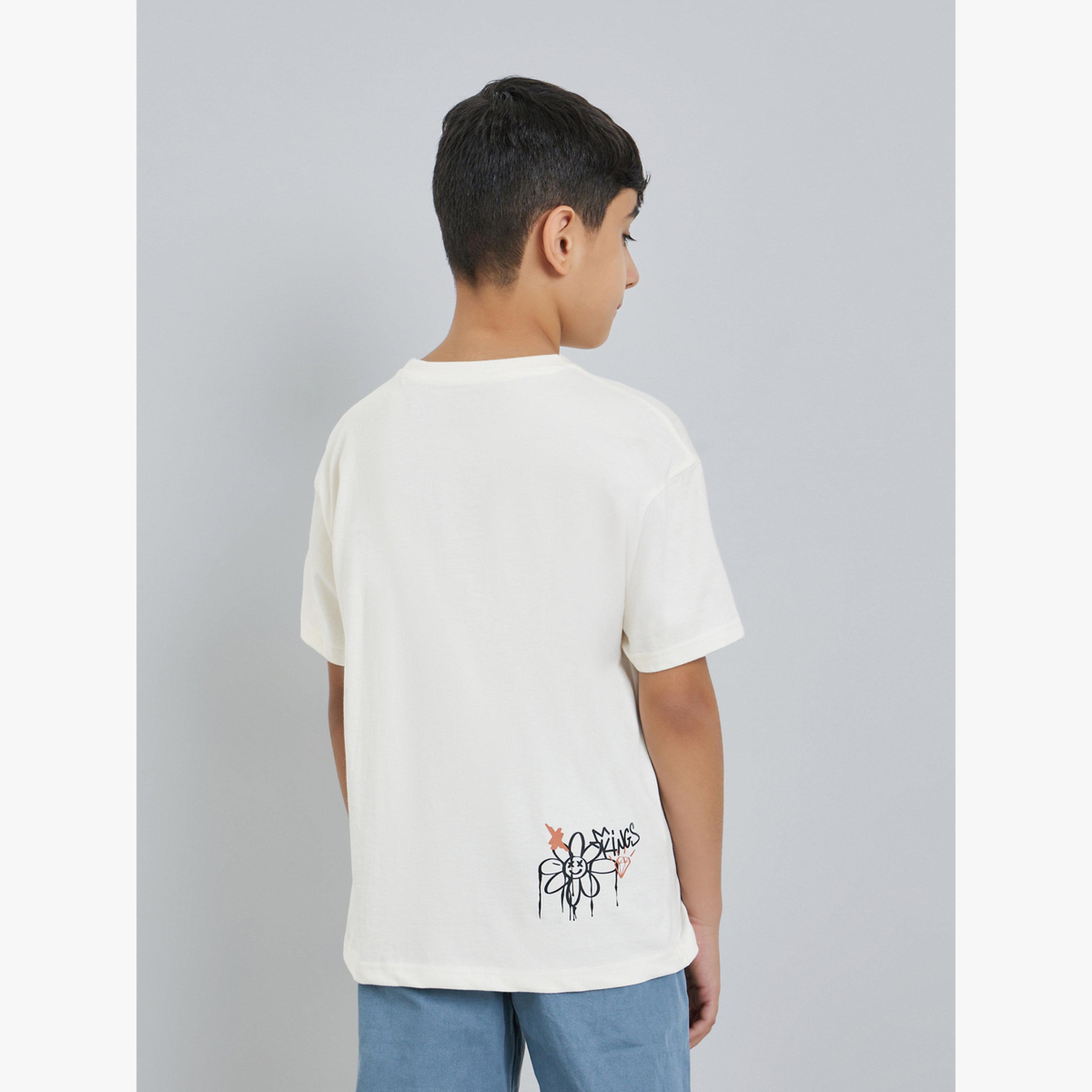تيشيرت فضفاض بطبعة غرافيتي للأولاد المراهقين-boys-clothing-tshirtsandpolos-image-4