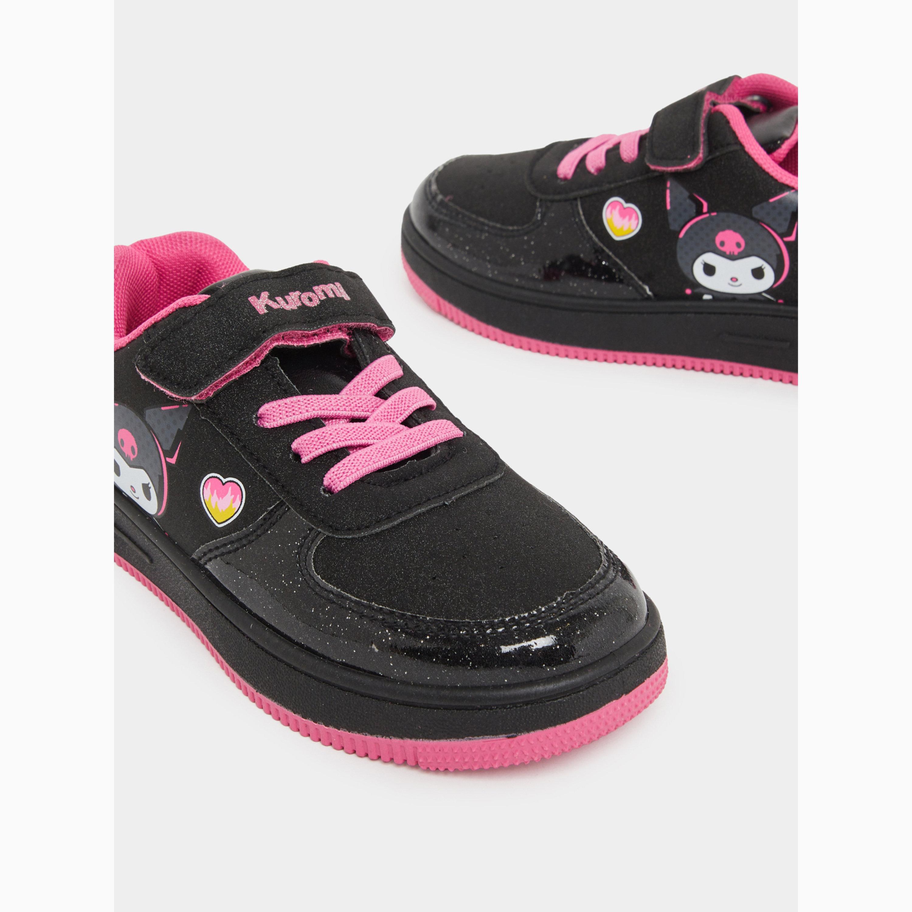 حذاء سنيكرز للبنات بشريط لاصق بطبعة كورومي-girls-shoes-sneakers-image-4
