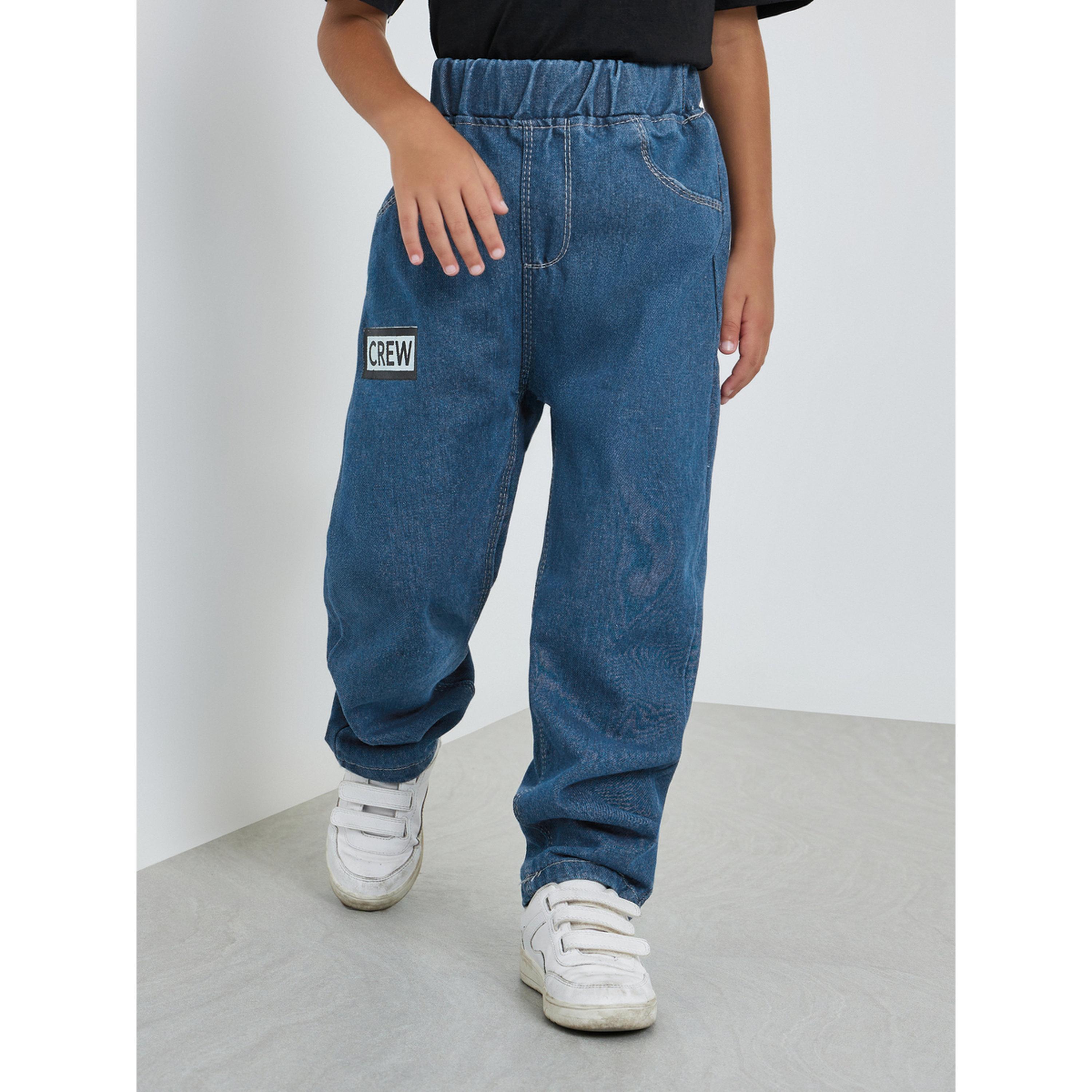 جينز بخصر مرن وشعار للأولاد-boys-clothing-bottoms-jeans-image-4