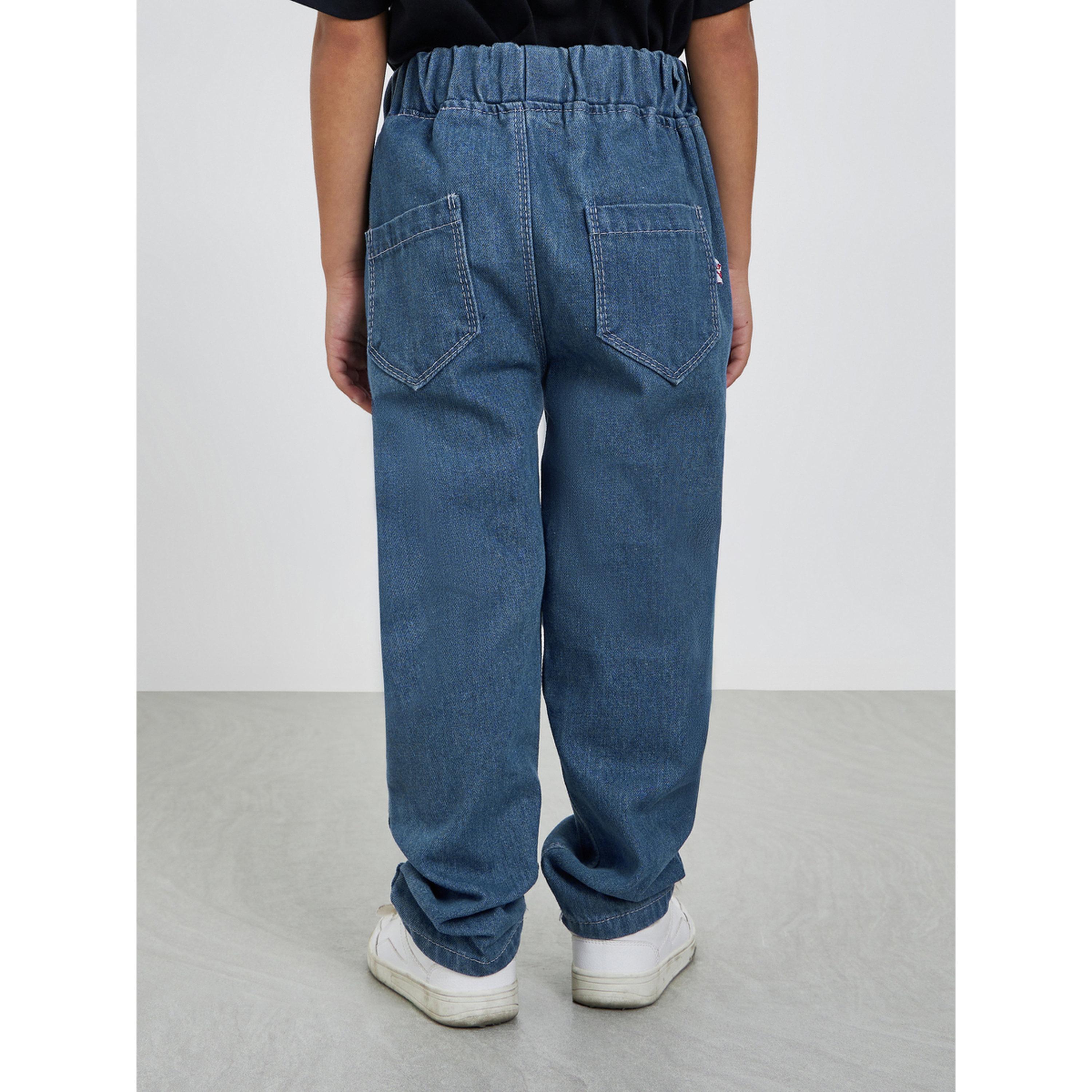 جينز بخصر مرن وشعار للأولاد-boys-clothing-bottoms-jeans-image-1