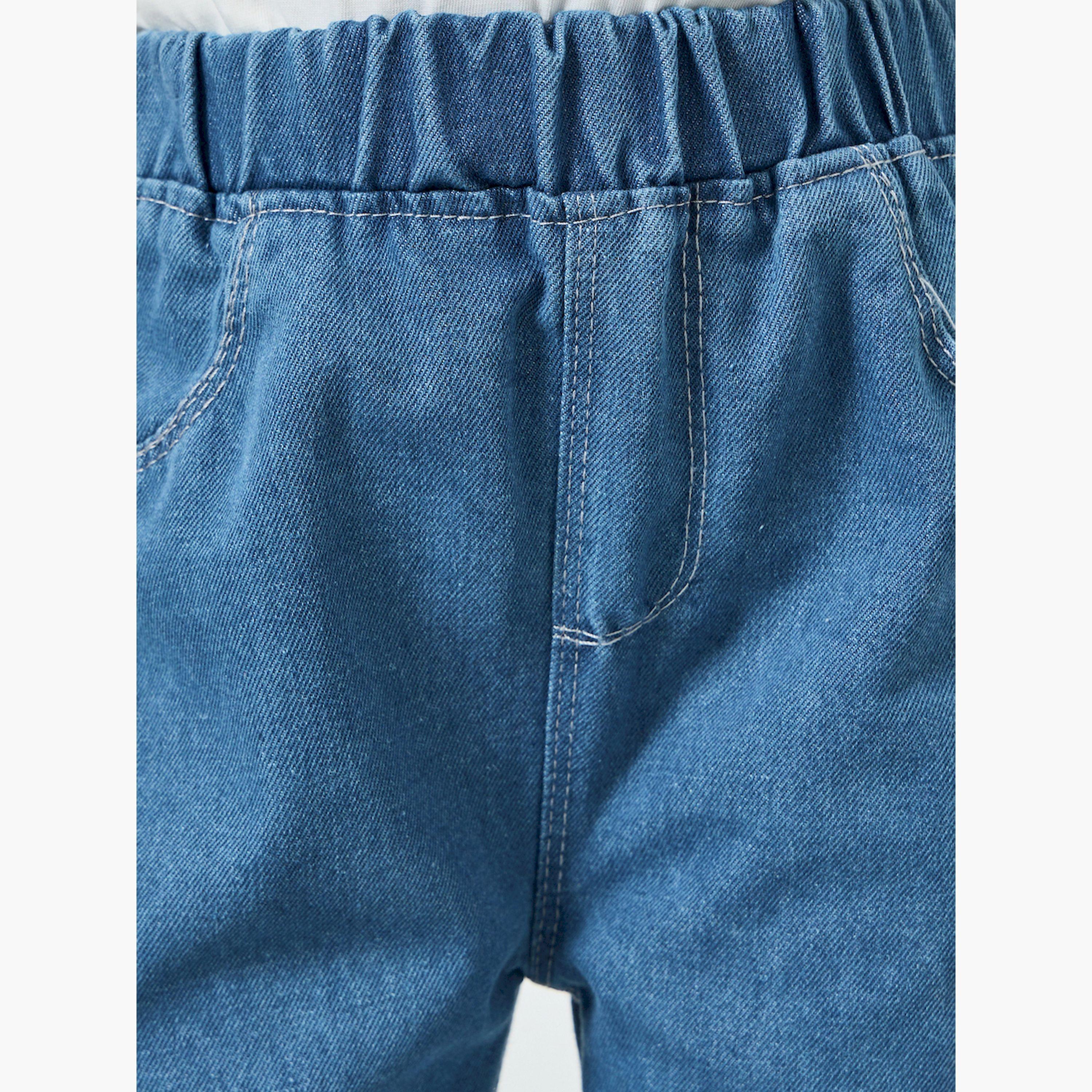 Styli Girls Elastic Waist Relaxed Fit Jeans-girls-clothing-bottoms-jeansandjeggings-image-3