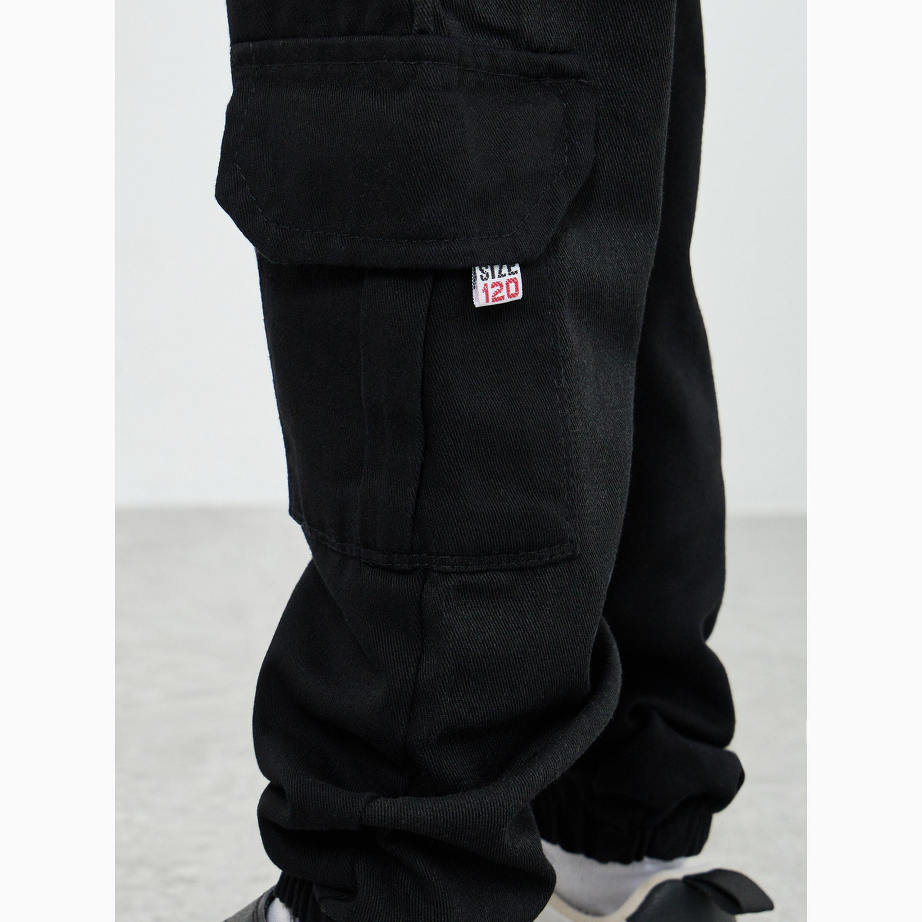 Styli Boys Cotton Elastic Hem Cargo Joggers-boys-clothing-bottoms-joggersandtrackpants-image-3