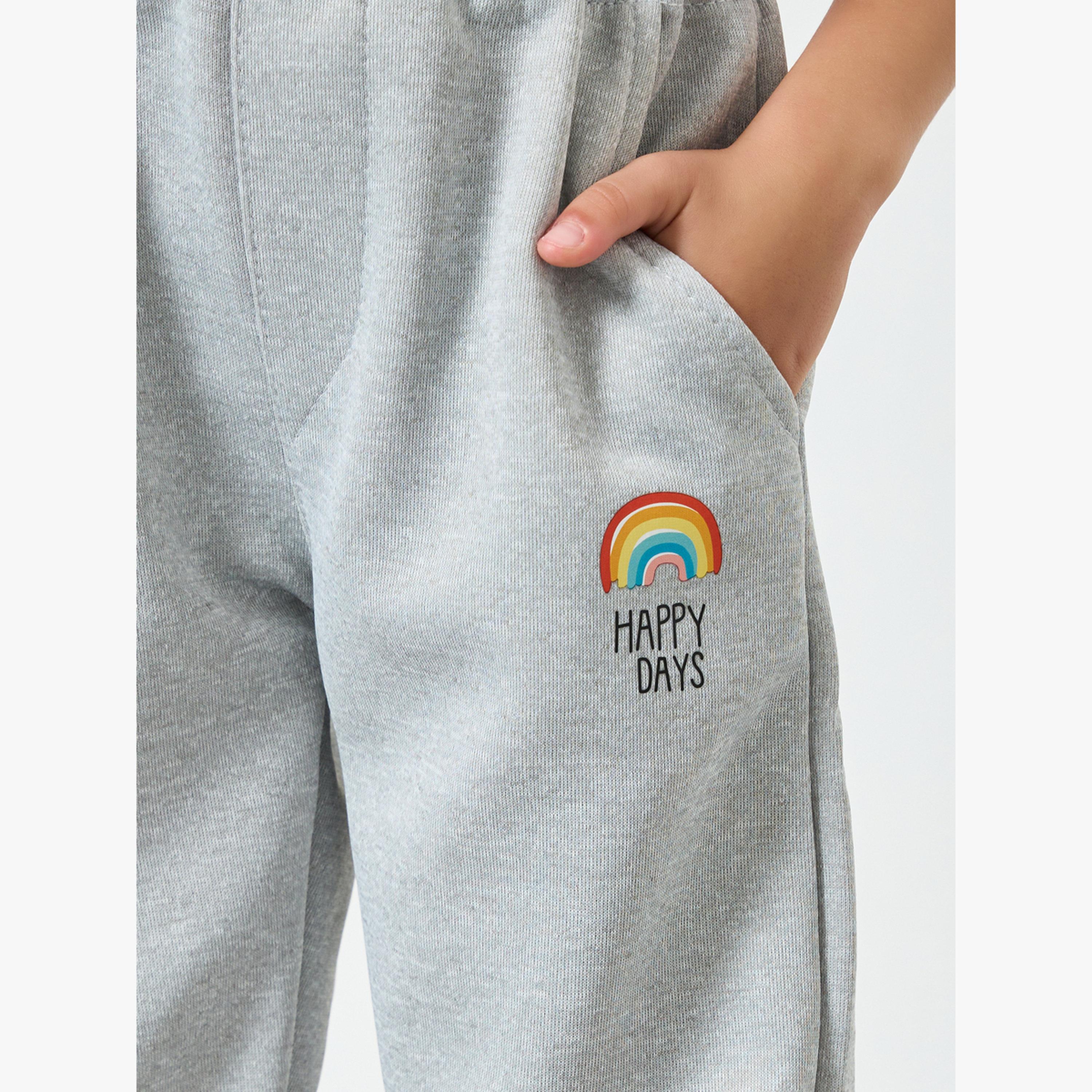 Styli Girls Grey Joggers with Rainbow Print-girls-clothing-bottoms-joggersandtrackpants-image-3