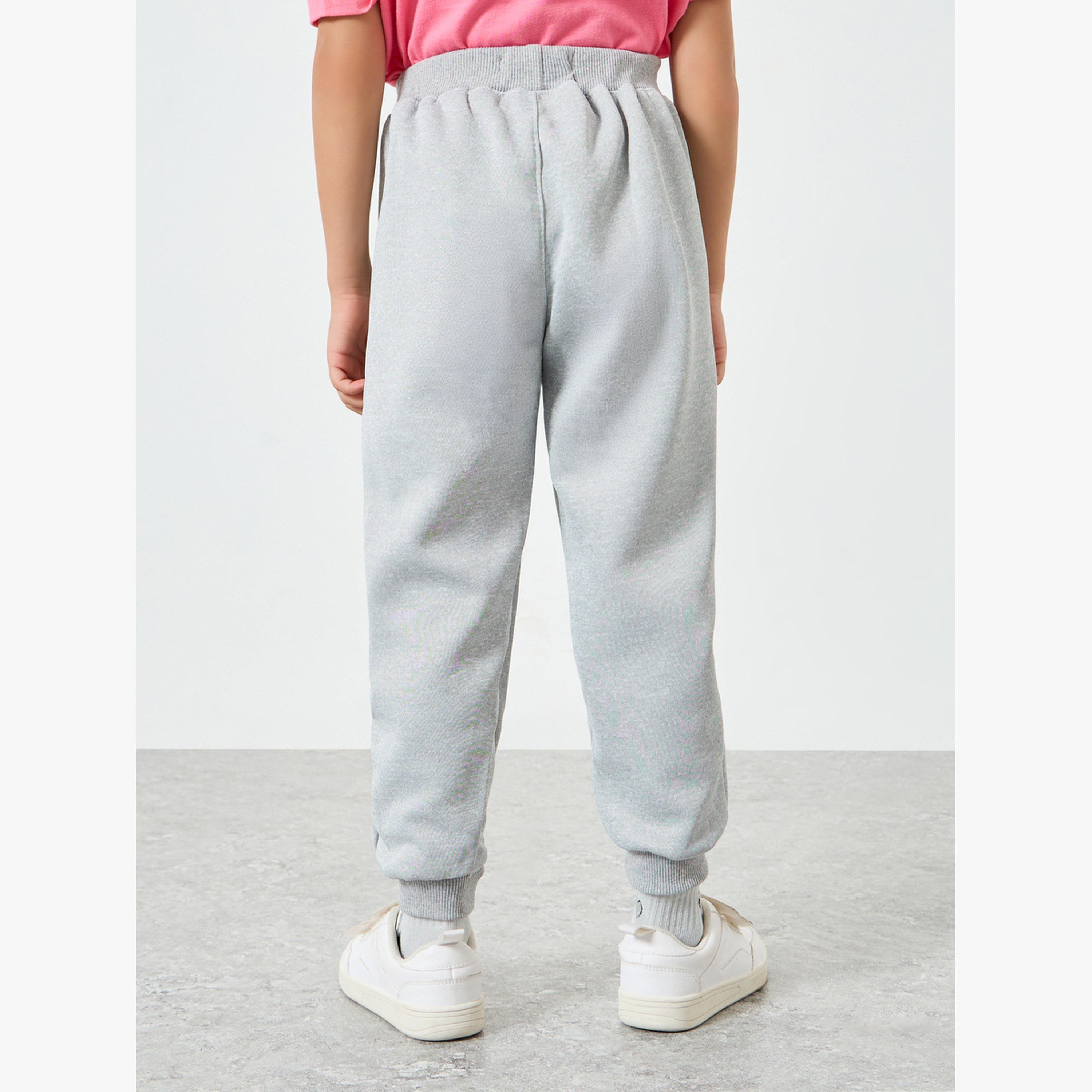 Styli Girls Grey Joggers with Rainbow Print-girls-clothing-bottoms-joggersandtrackpants-image-4