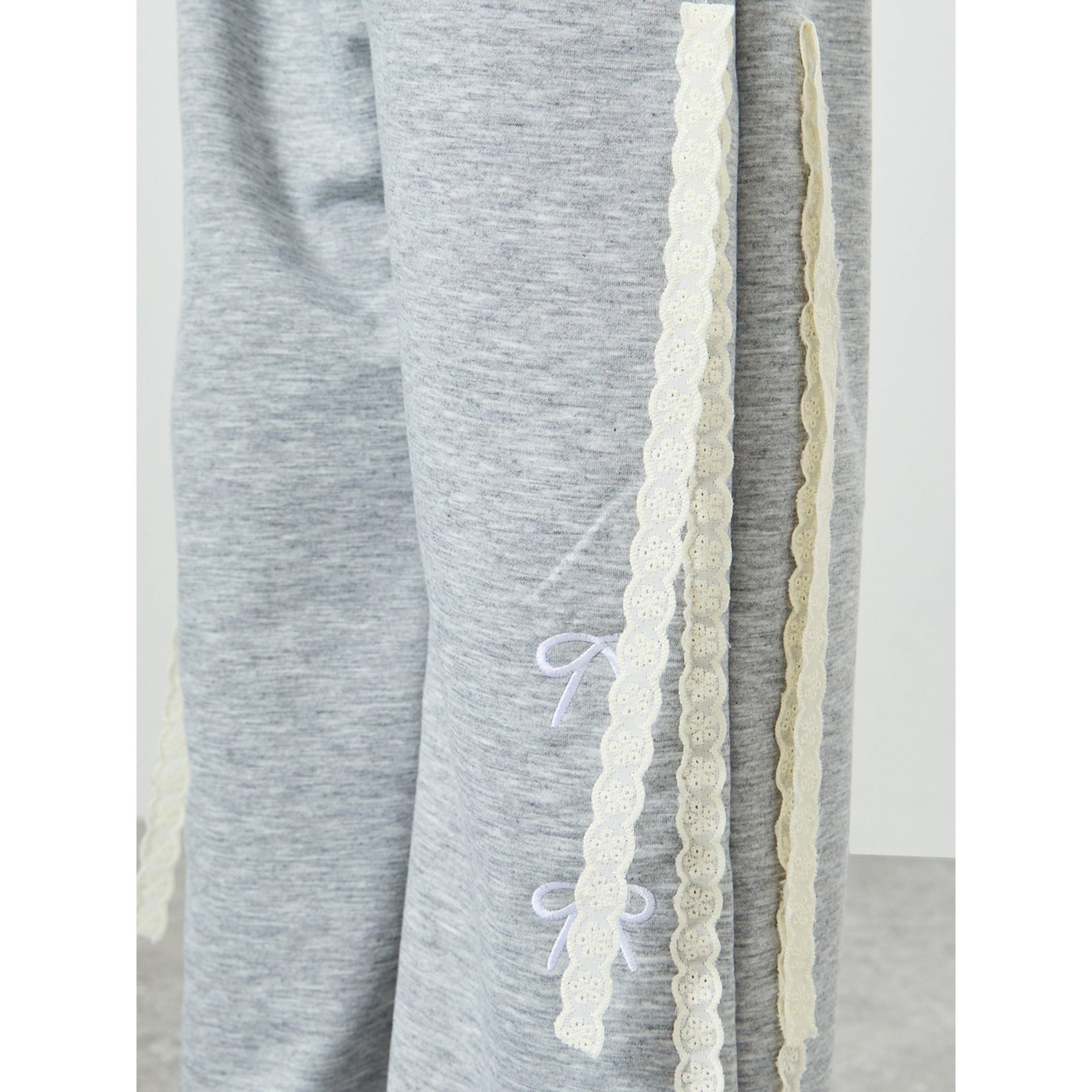 Styli Toddler girl wide leg jogger with side lace and bow applique-girls-clothing-bottoms-joggersandtrackpants-image-3