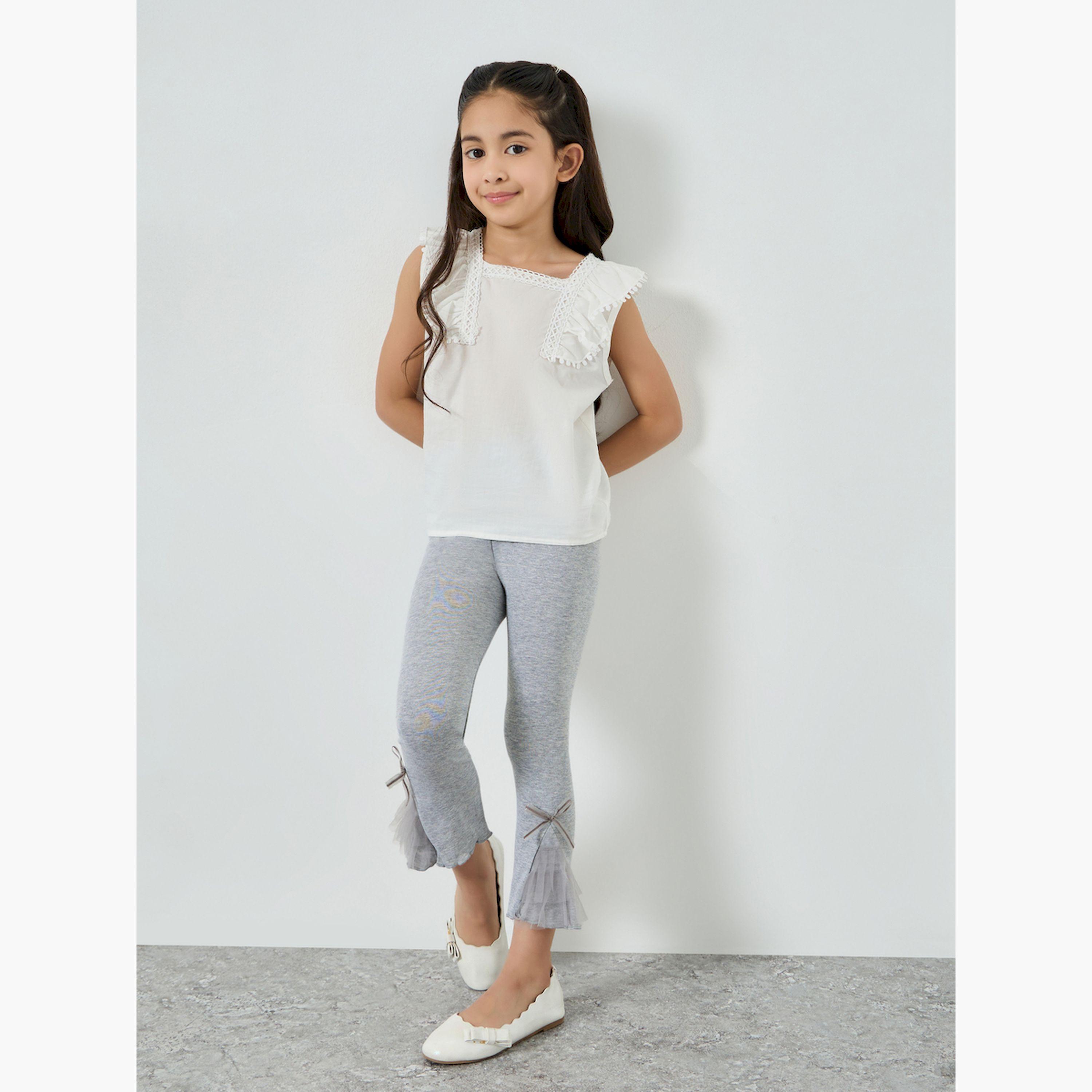 ليقنز قطن محبوك بتفاصيل شبكية-girls-clothing-bottoms-leggings-image-2