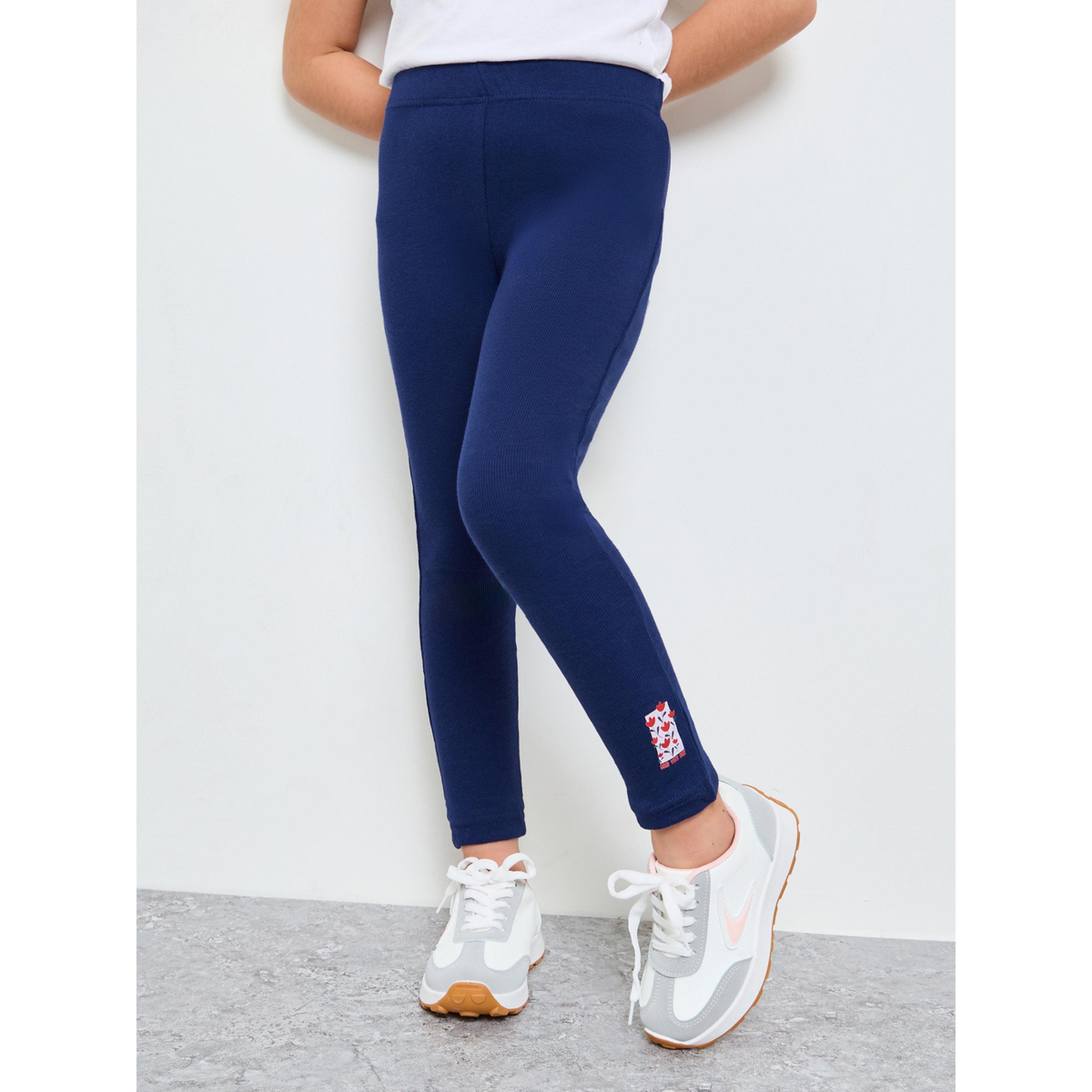 ليقنز مضلع بطبعة جرافيك للبنات-girls-clothing-bottoms-leggings-image-1