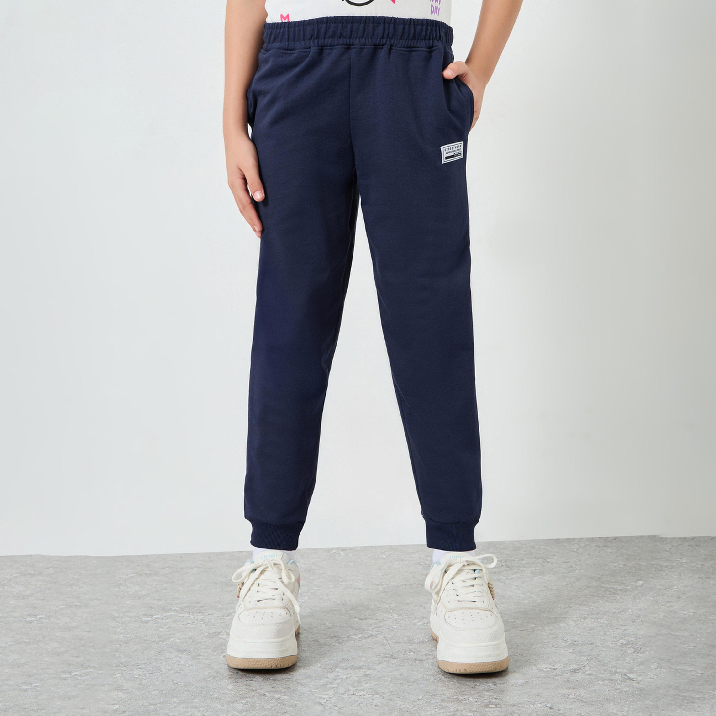 جوغر سادة بشعار للبنات المراهقات-girls-clothing-bottoms-joggersandtrackpants-image-1