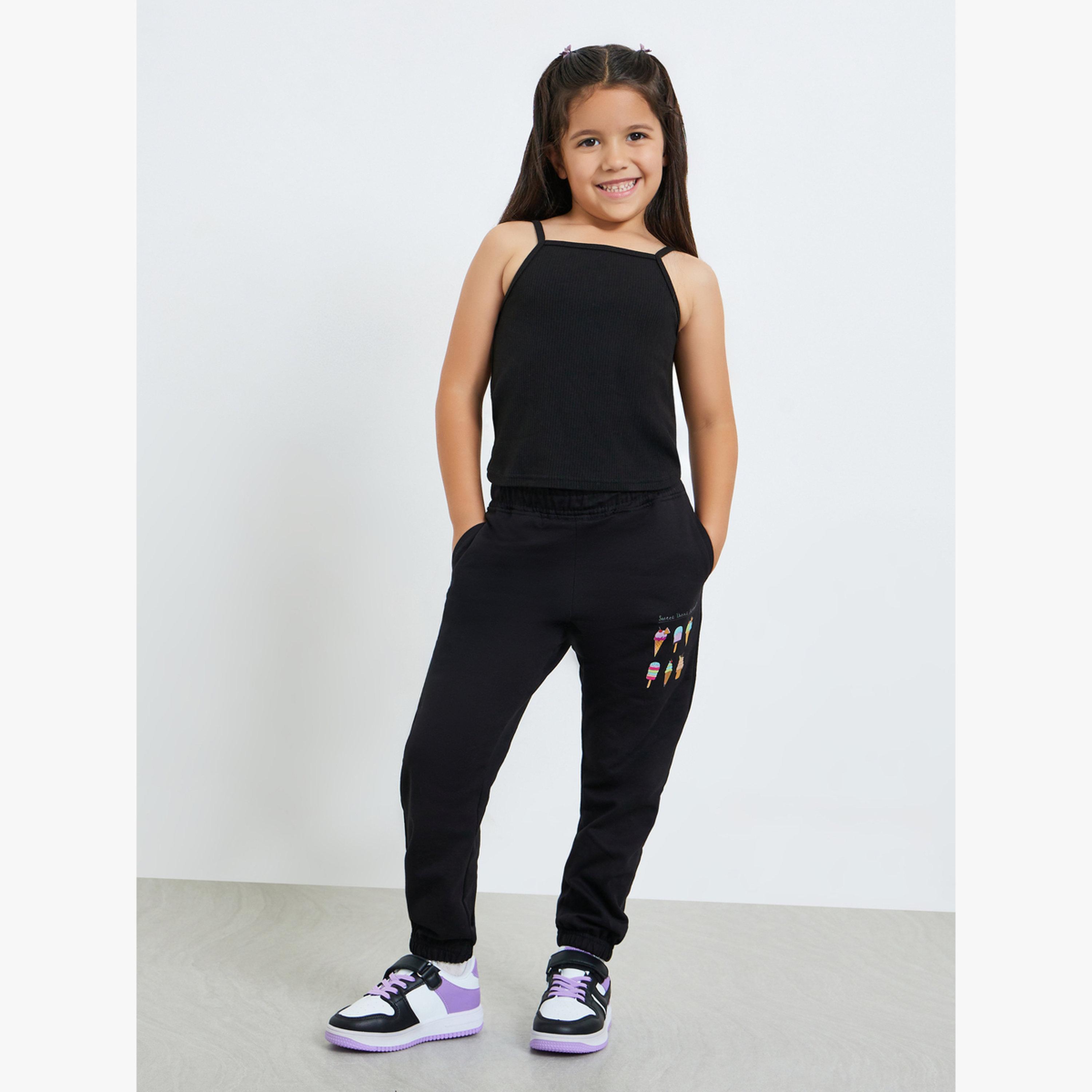 جوغر قطن بطبعة جرافيك للبنات-girls-clothing-bottoms-joggersandtrackpants-image-2