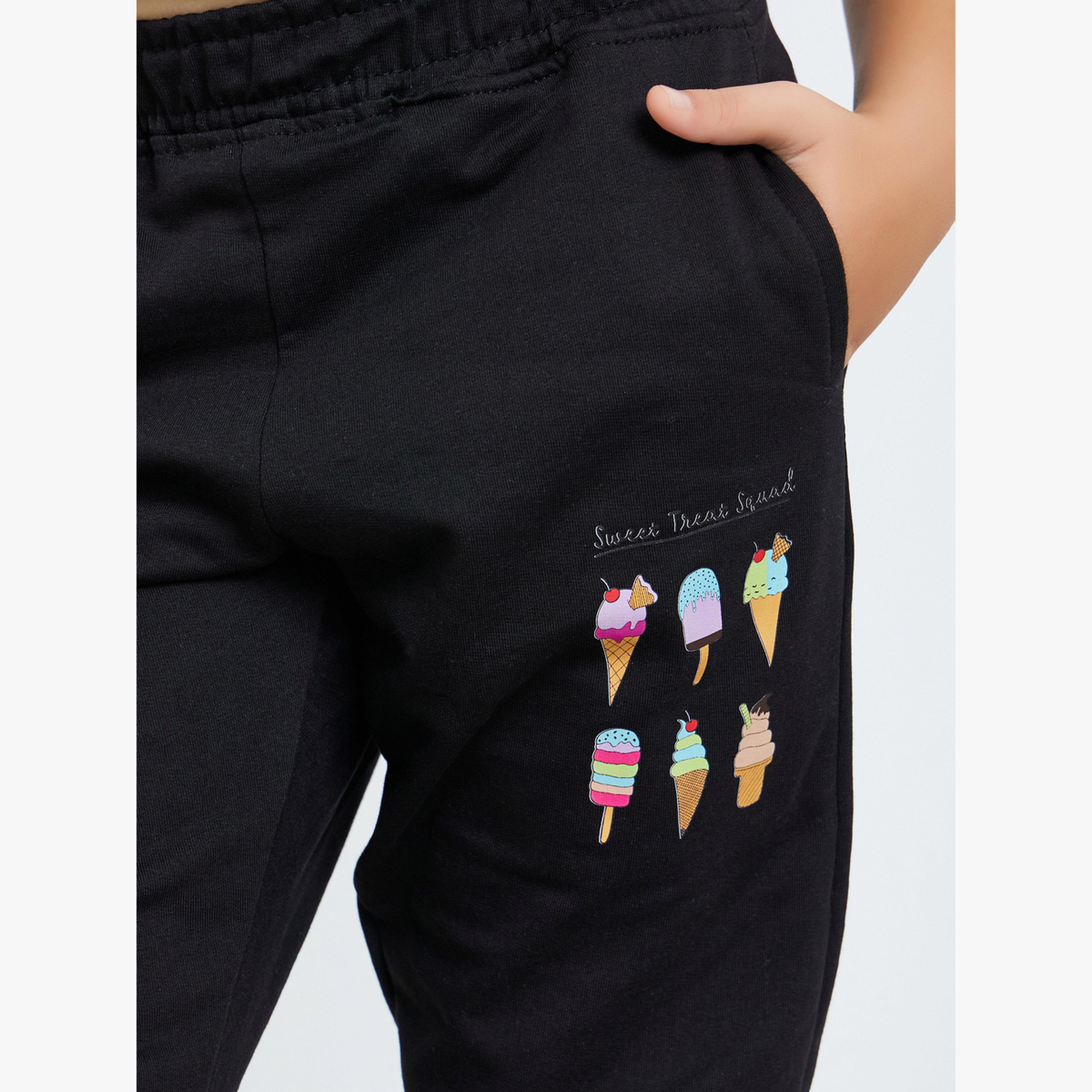 جوغر قطن بطبعة جرافيك للبنات-girls-clothing-bottoms-joggersandtrackpants-image-4