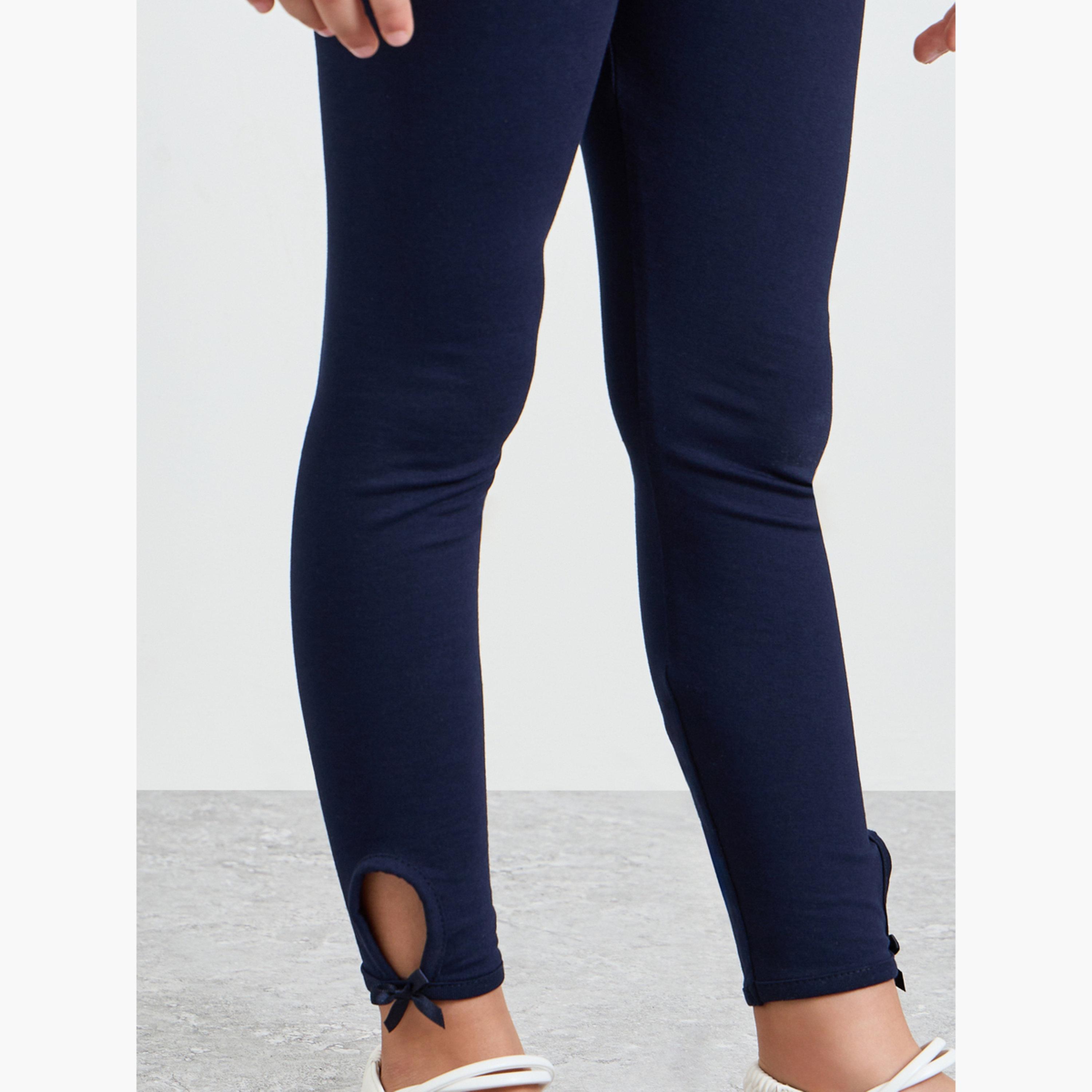 ليقنز قطن بتفاصيل عقدة للبنات-girls-clothing-bottoms-leggings-image-3