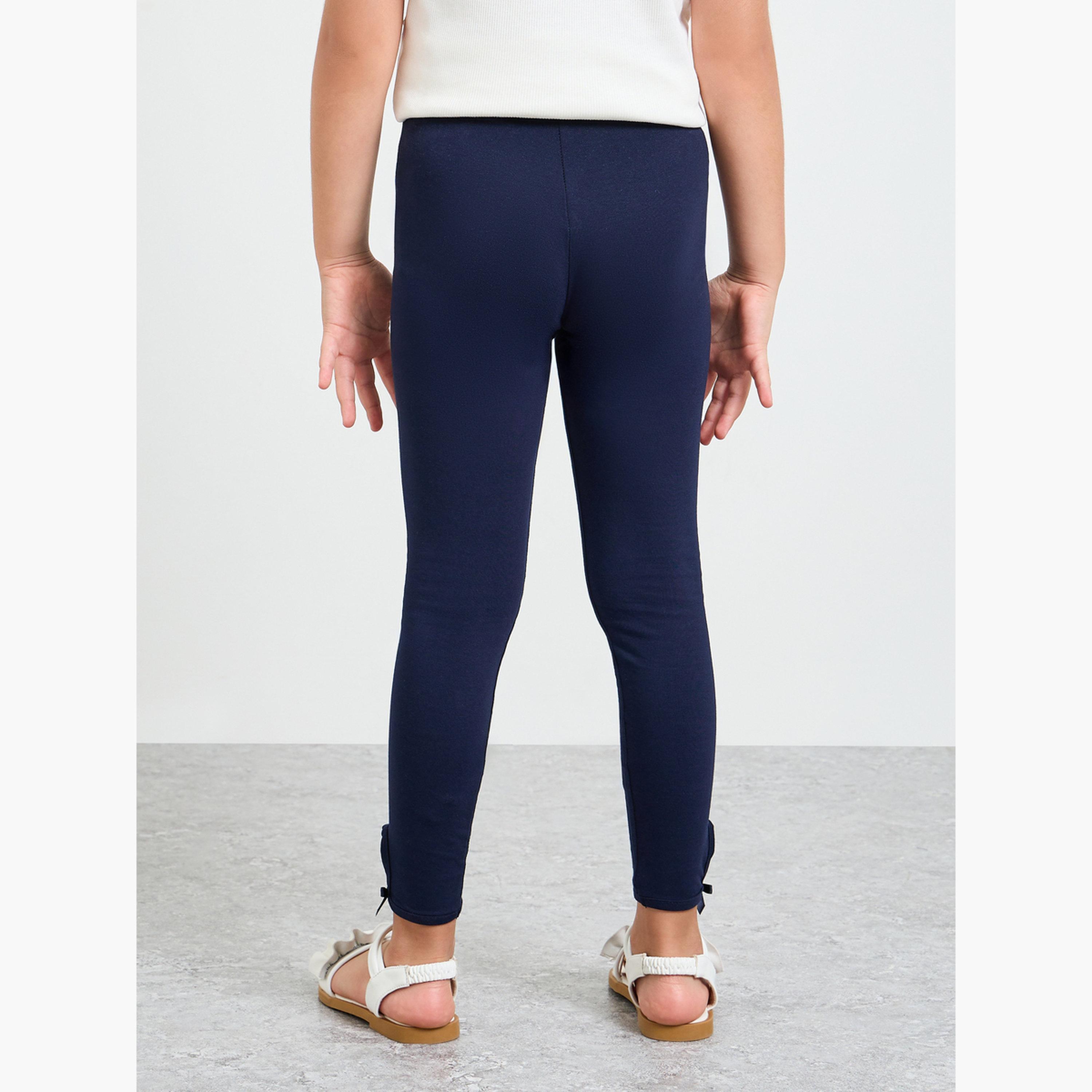 ليقنز قطن بتفاصيل عقدة للبنات-girls-clothing-bottoms-leggings-image-4
