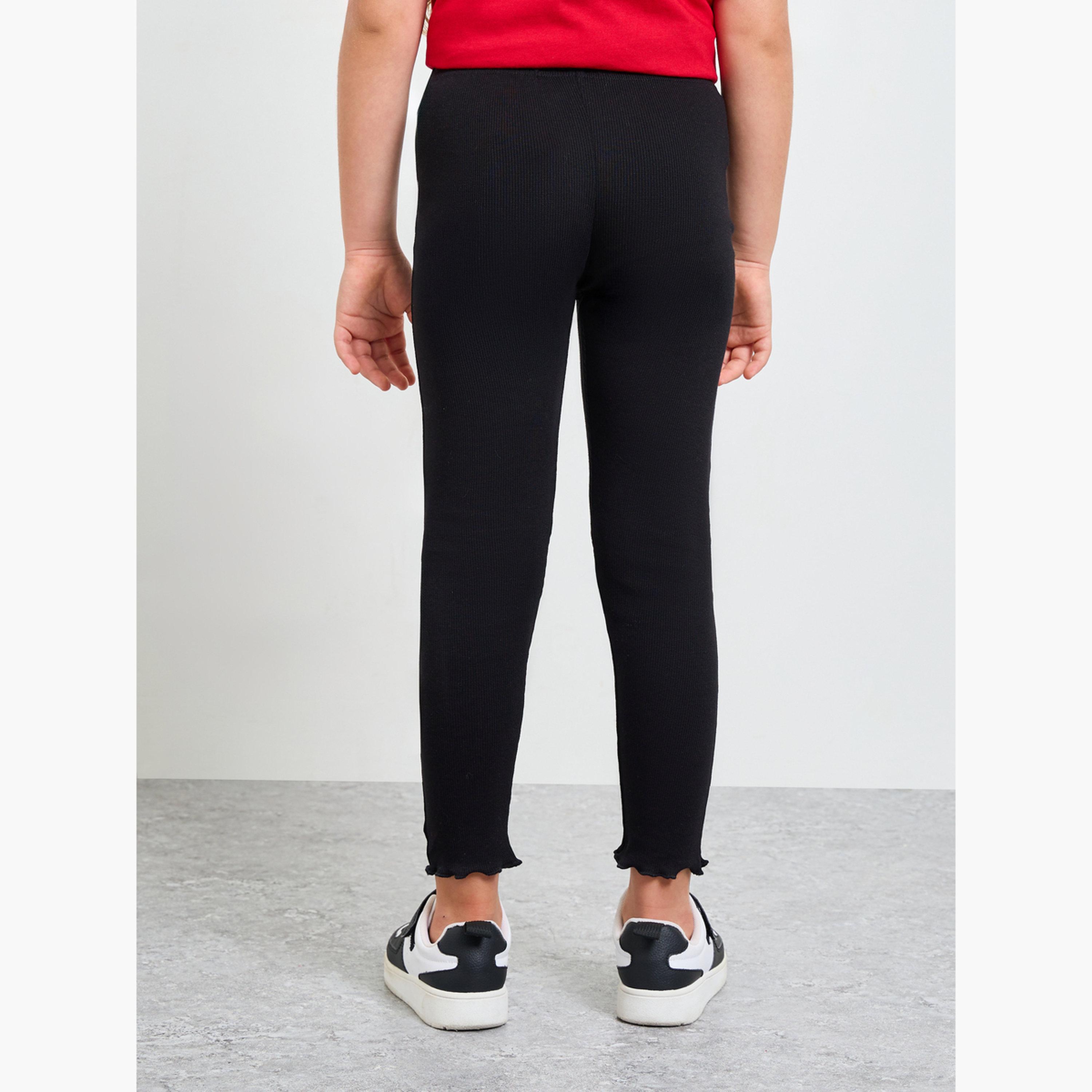 ليقنز بتفاصيل مضلعة وحافة مموجة للبنات-girls-clothing-bottoms-leggings-image-4
