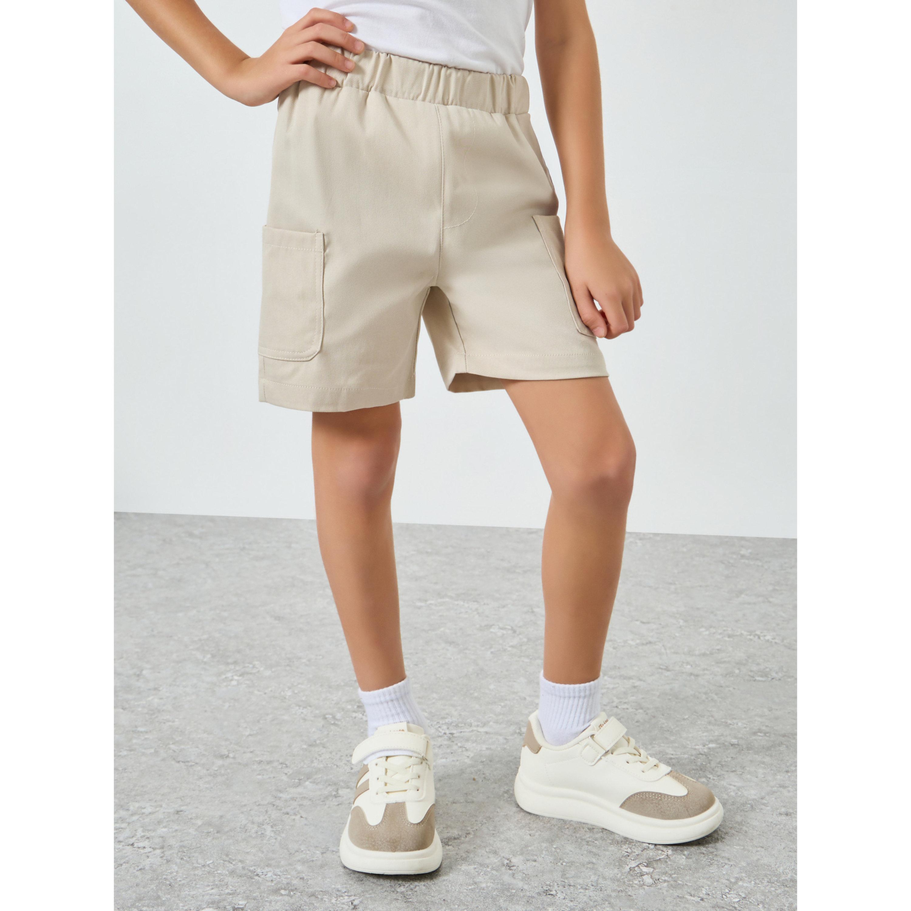 Styli Kids Beige Cargo Shorts-boys-clothing-bottoms-shorts-image-1