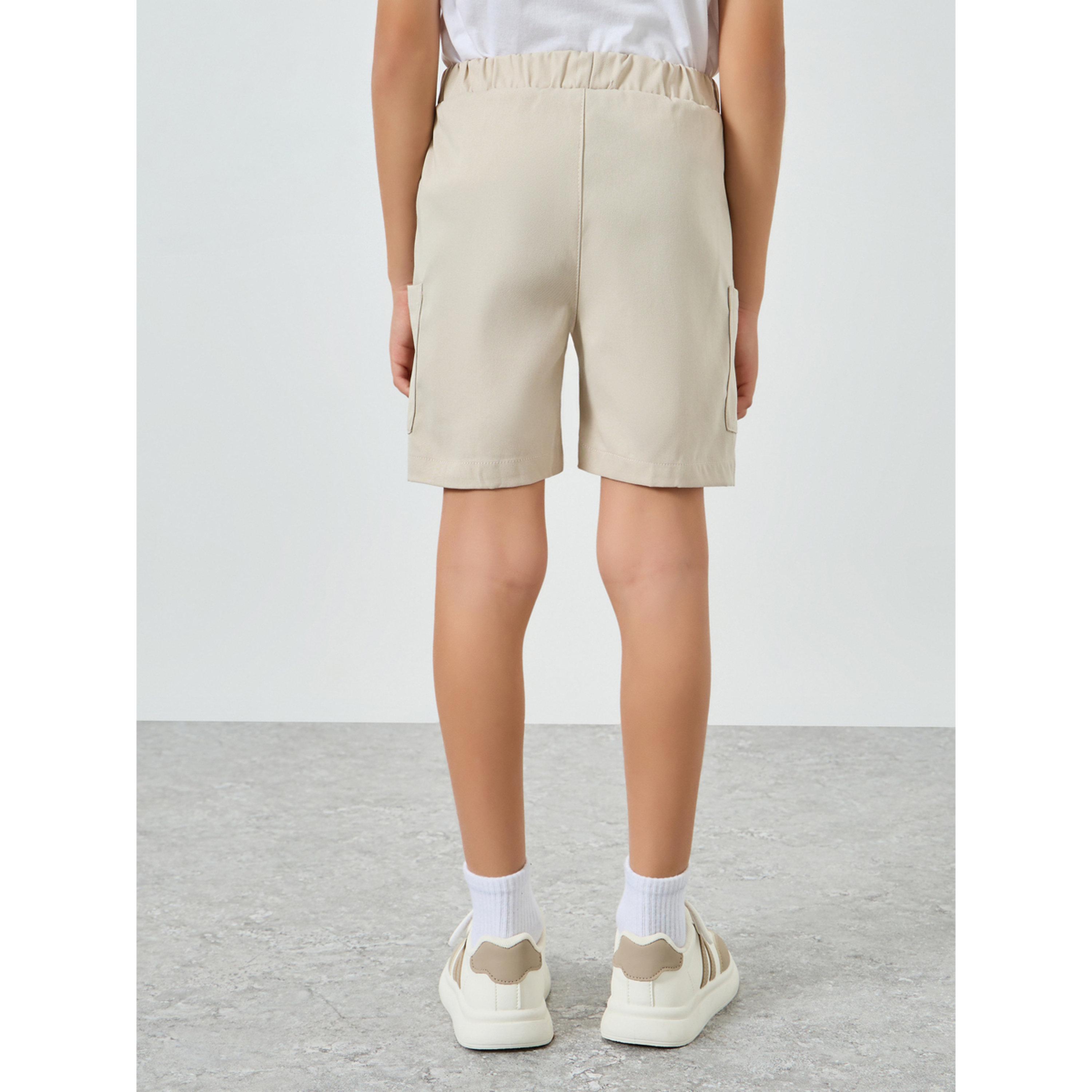 Styli Kids Beige Cargo Shorts-boys-clothing-bottoms-shorts-image-4