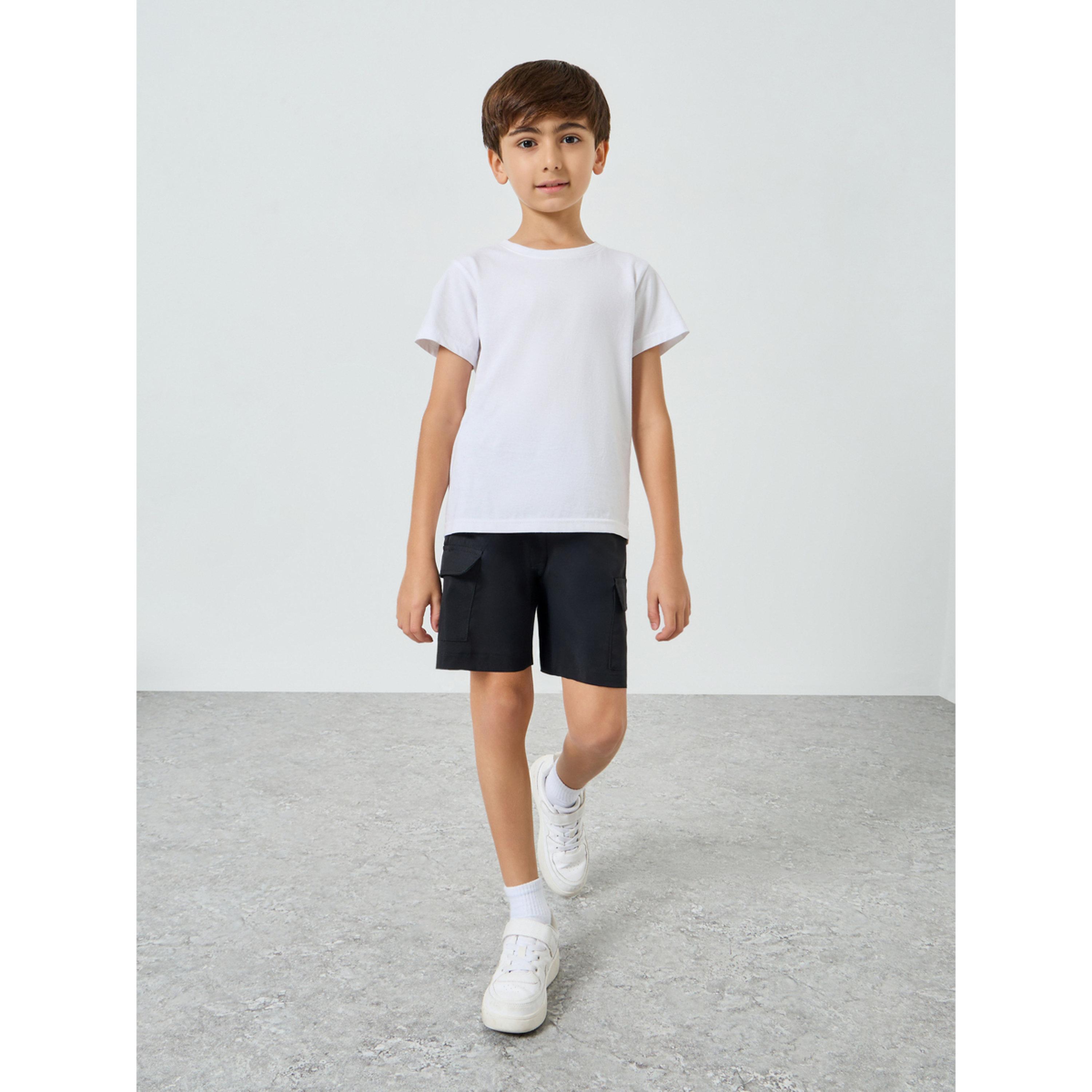 Styli Kids Black Cargo Shorts-boys-clothing-bottoms-shorts-image-2