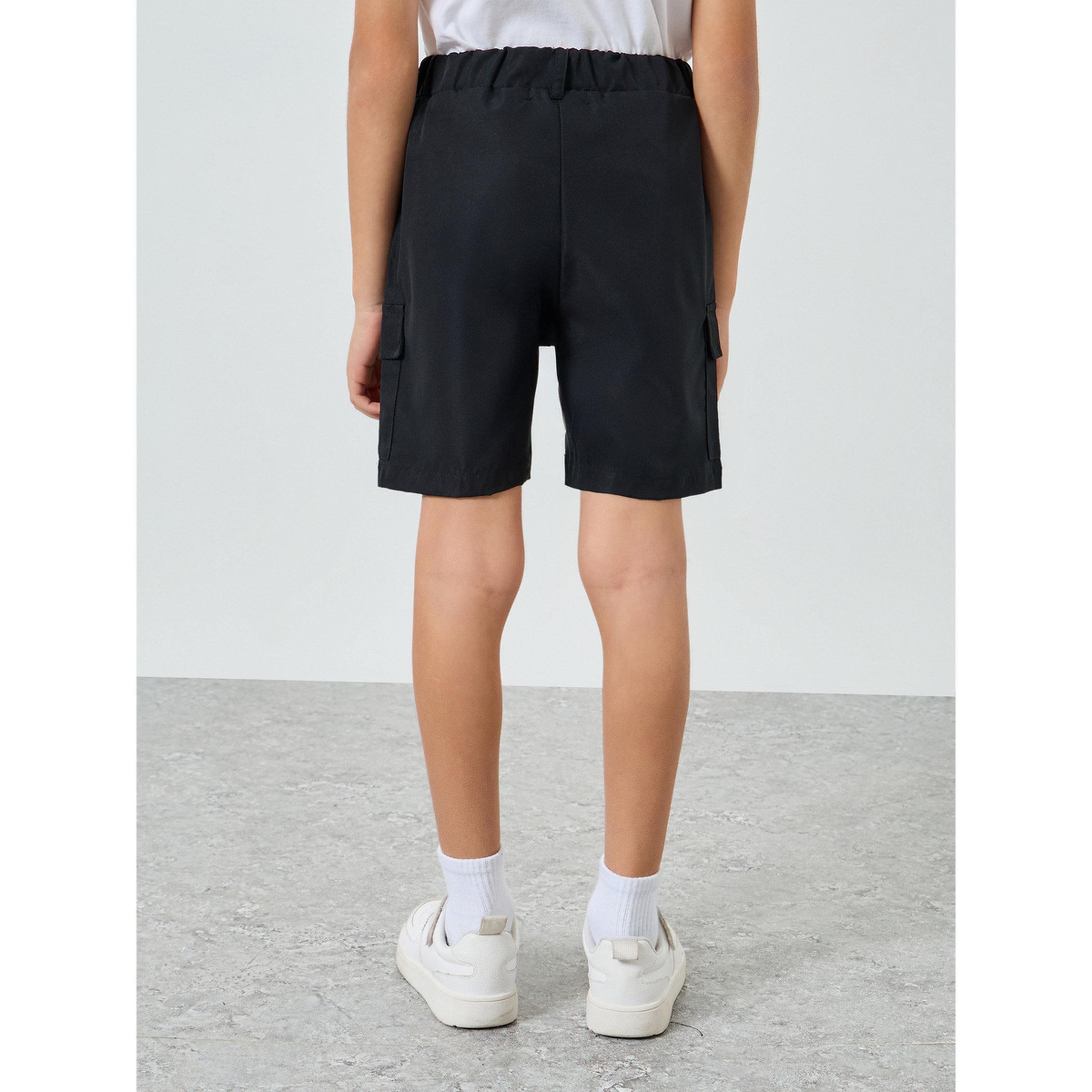 Styli Kids Black Cargo Shorts-boys-clothing-bottoms-shorts-image-4