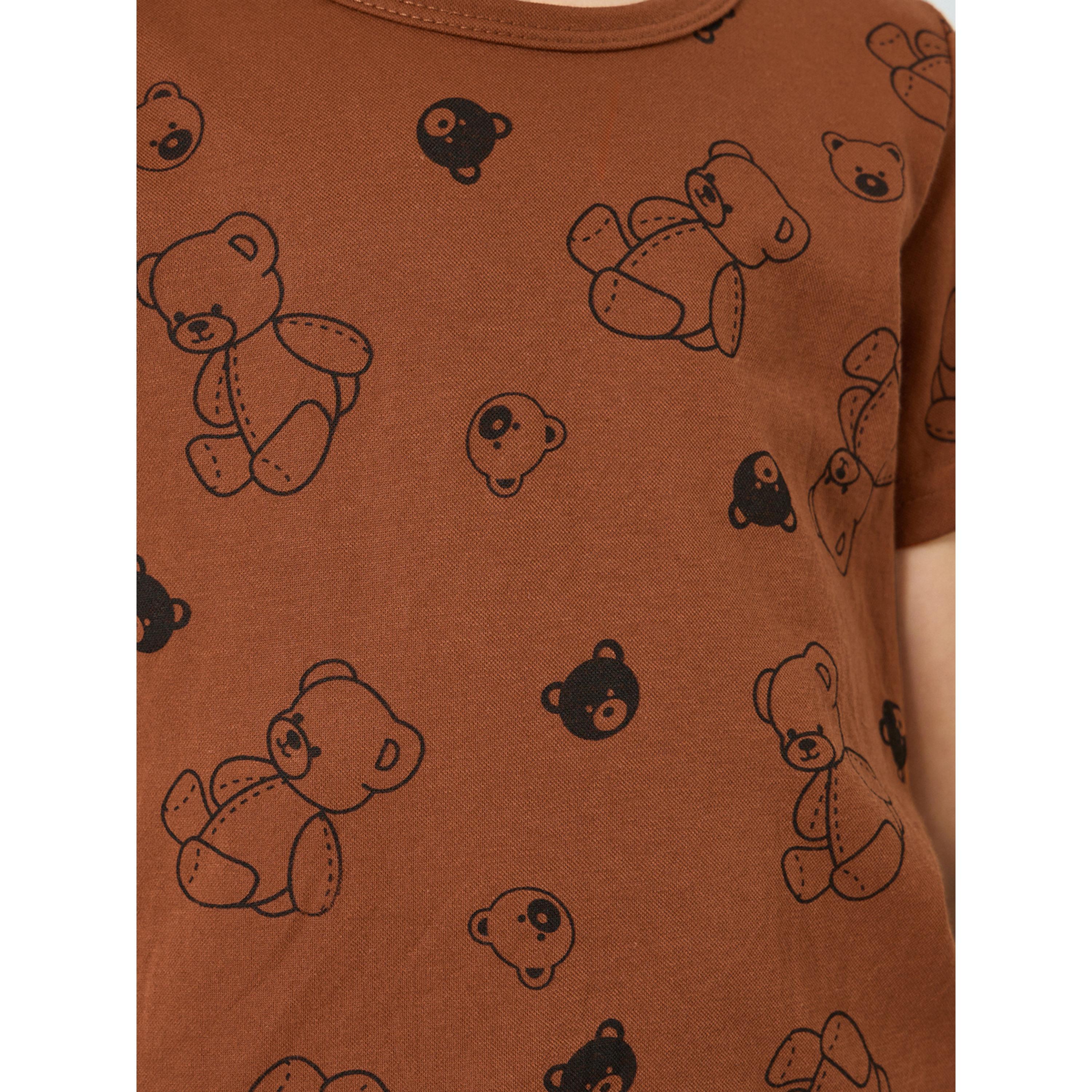 Styli Boys Teddy Print T-Shirt and Pyjama Set-boys-clothing-nightwear-image-5