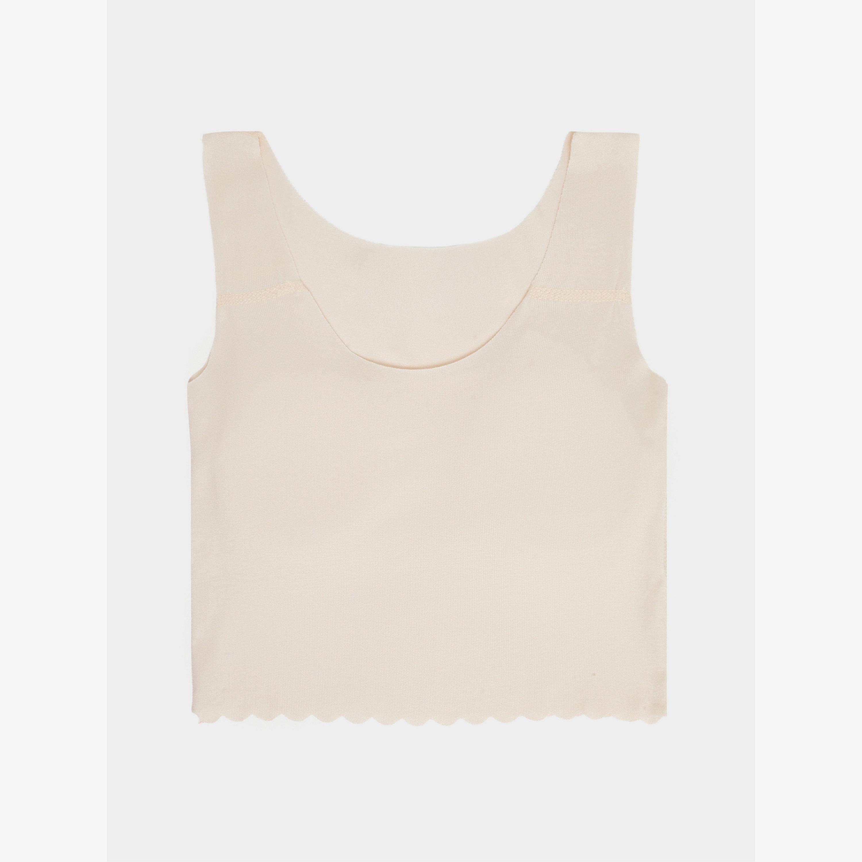 Styli Teen Girls Scalloped Hem Vest with Light Padding-girls-clothing-innerwear-image-1