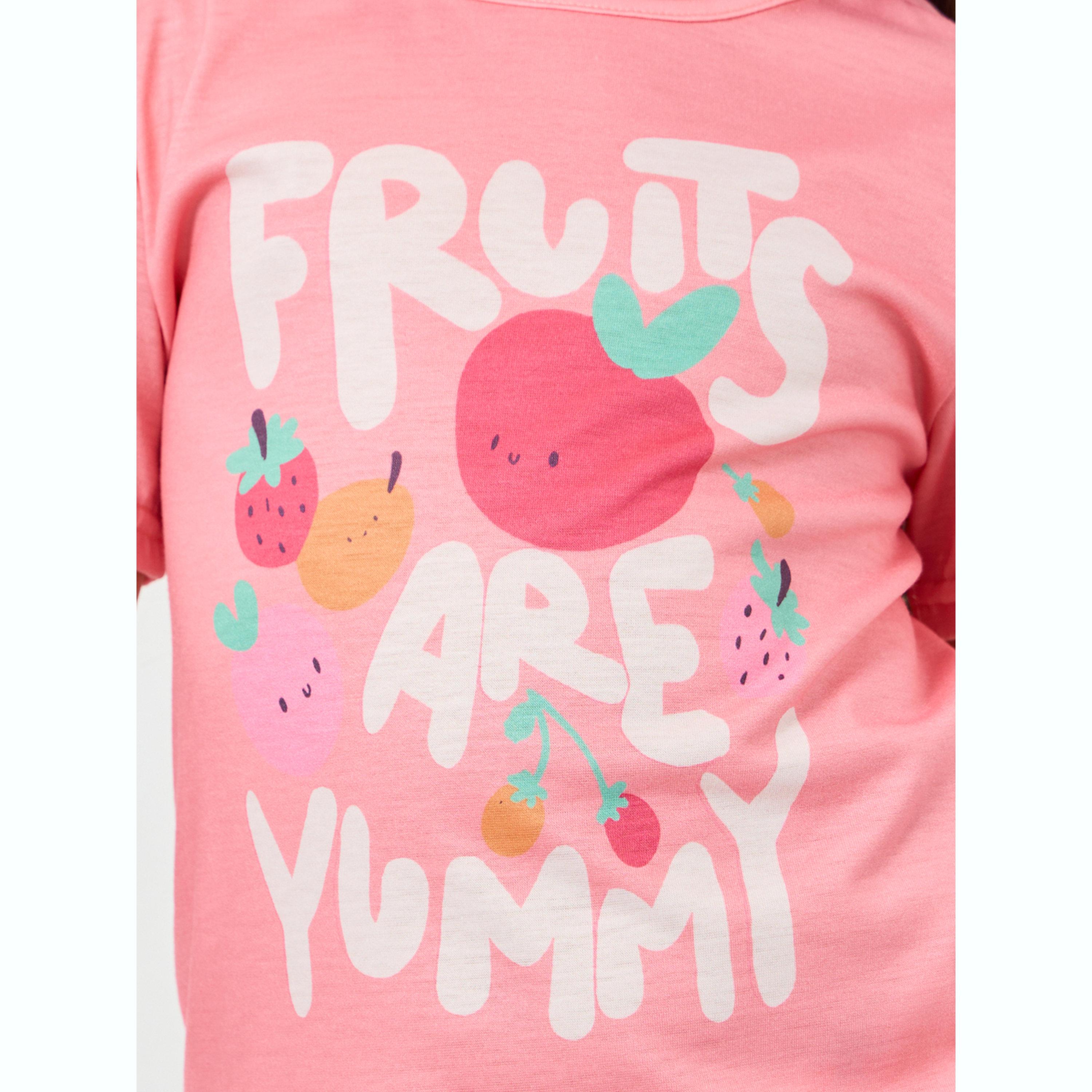 طقم بيجاما من بنطال وتيشيرت بطبعات فواكه للبنات-girls-clothing-nightwear-image-5
