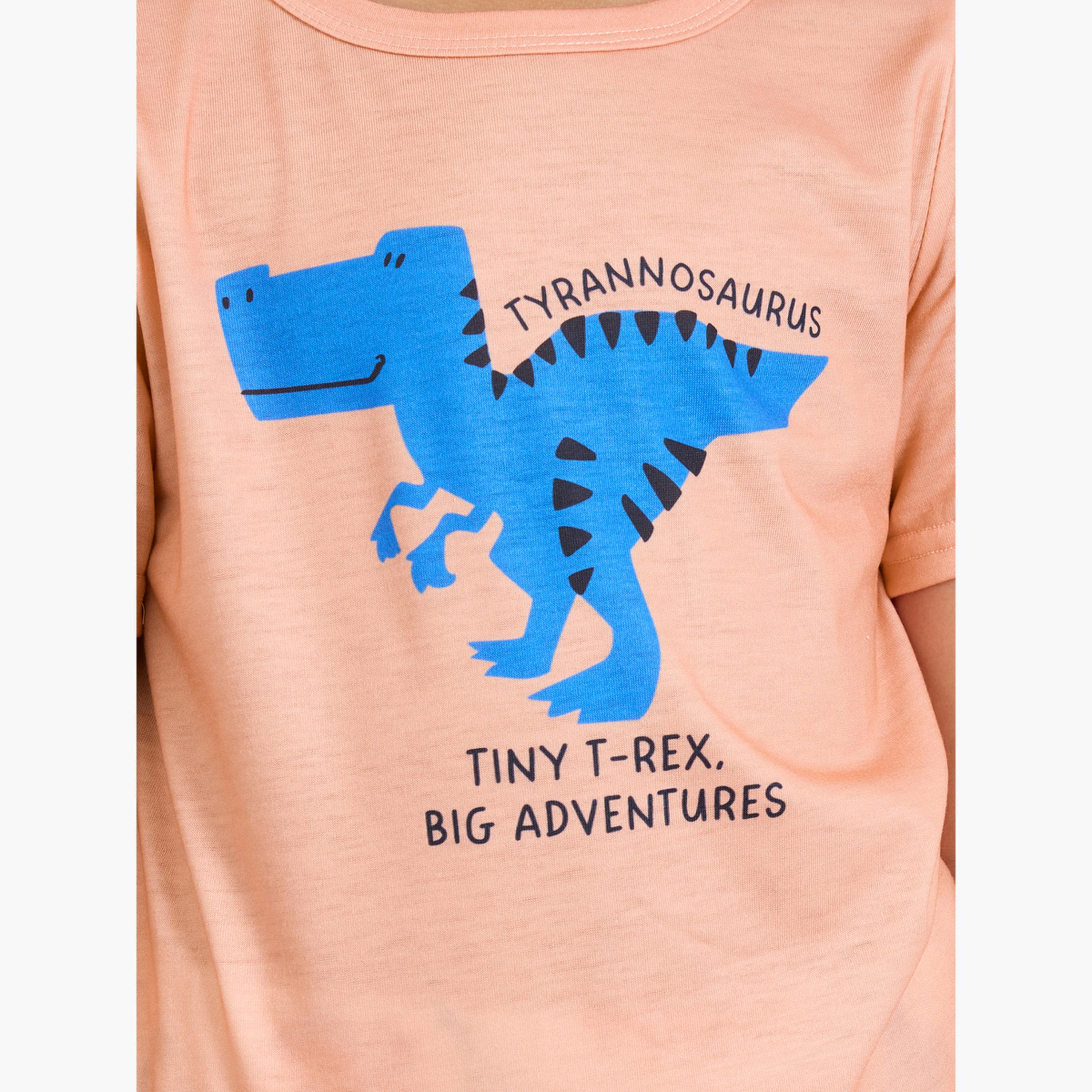مجموعة من شورت وتيشيرت بطبعة ديناصور للأولاد-boys-clothing-nightwear-image-5