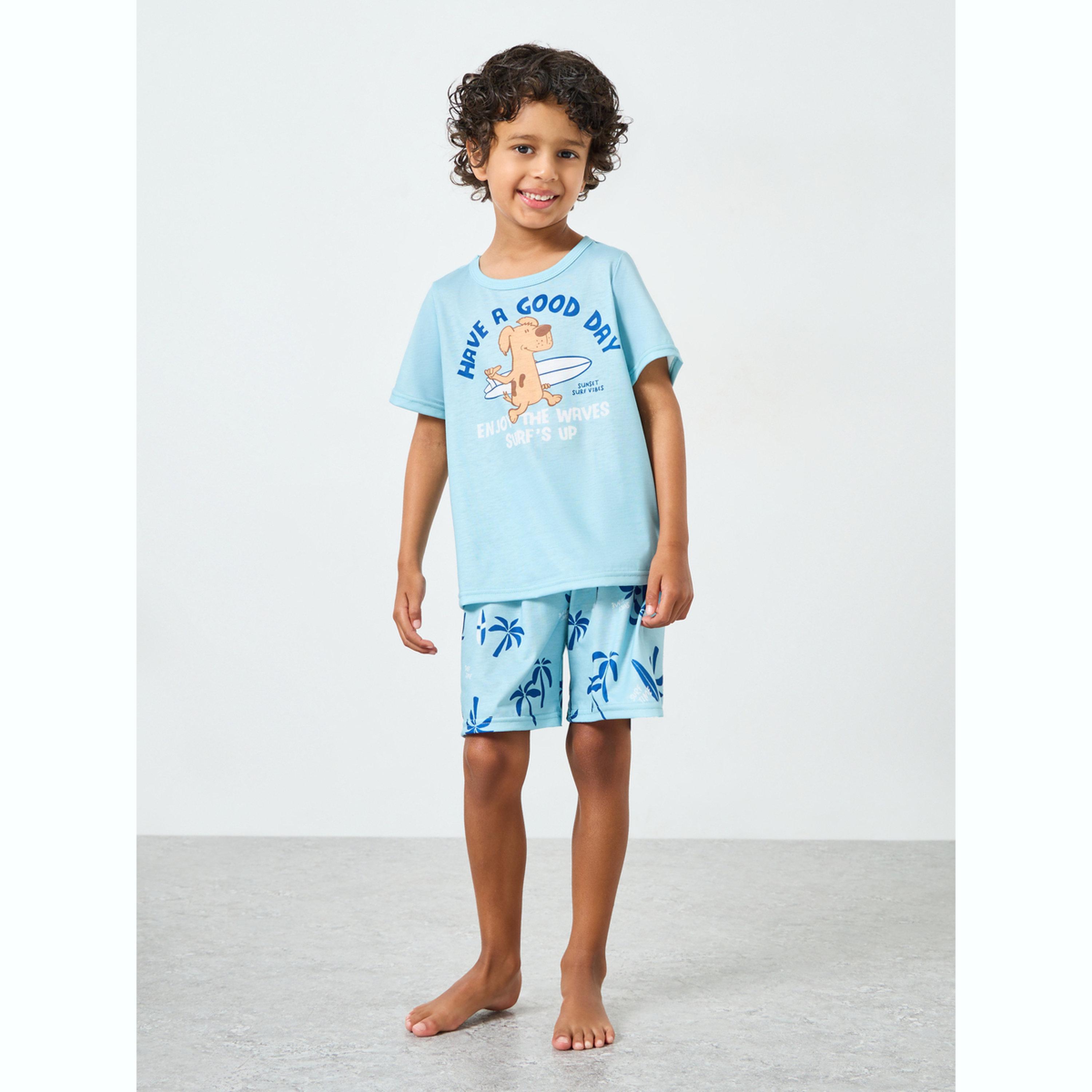 مجموعة للأولاد من شورت وتيشيرت بطبعات غرافيك-boys-clothing-nightwear-image-2