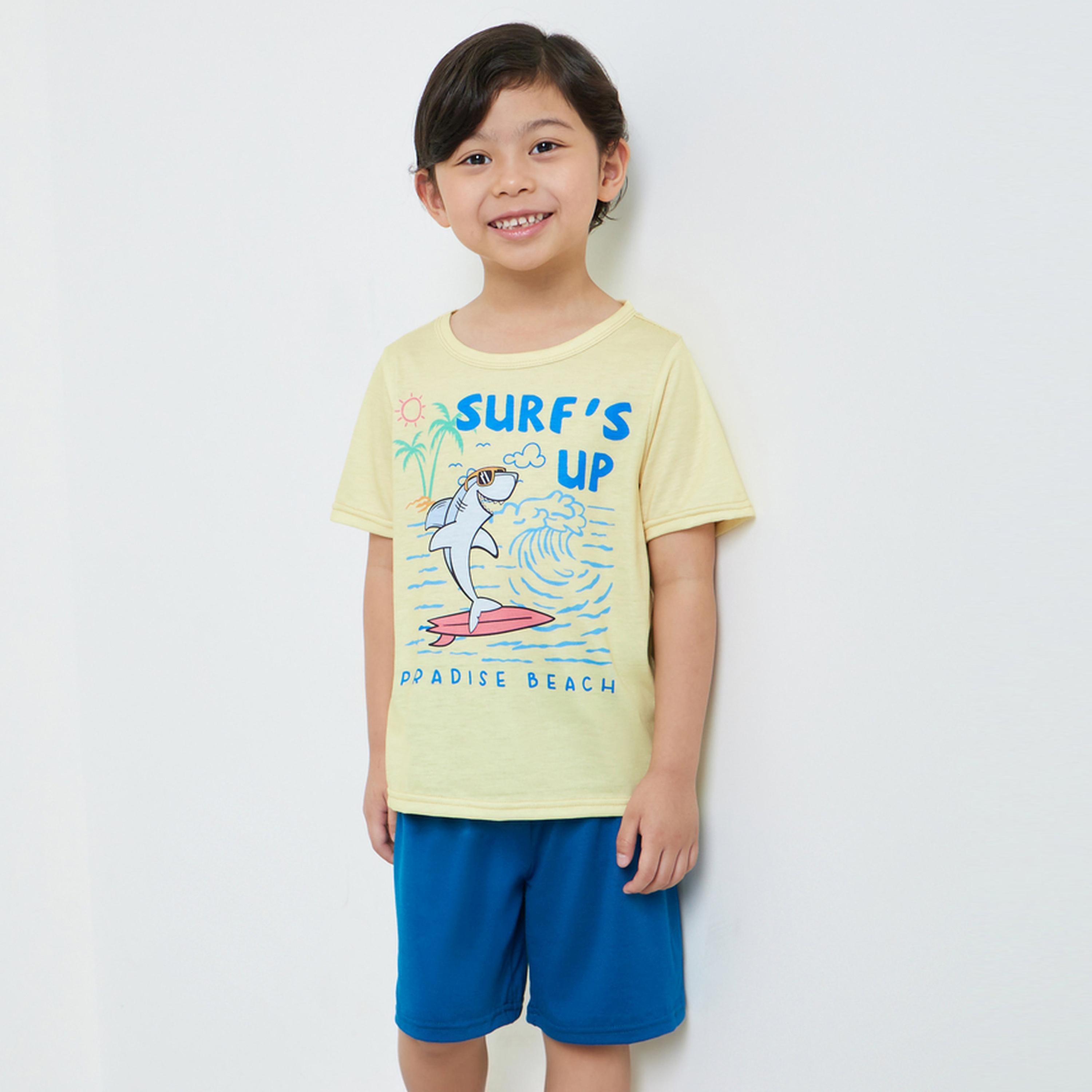 طقم من شورت وتيشيرت مطبوع بتصميم قرش-boys-clothing-setsandcoords-image-1