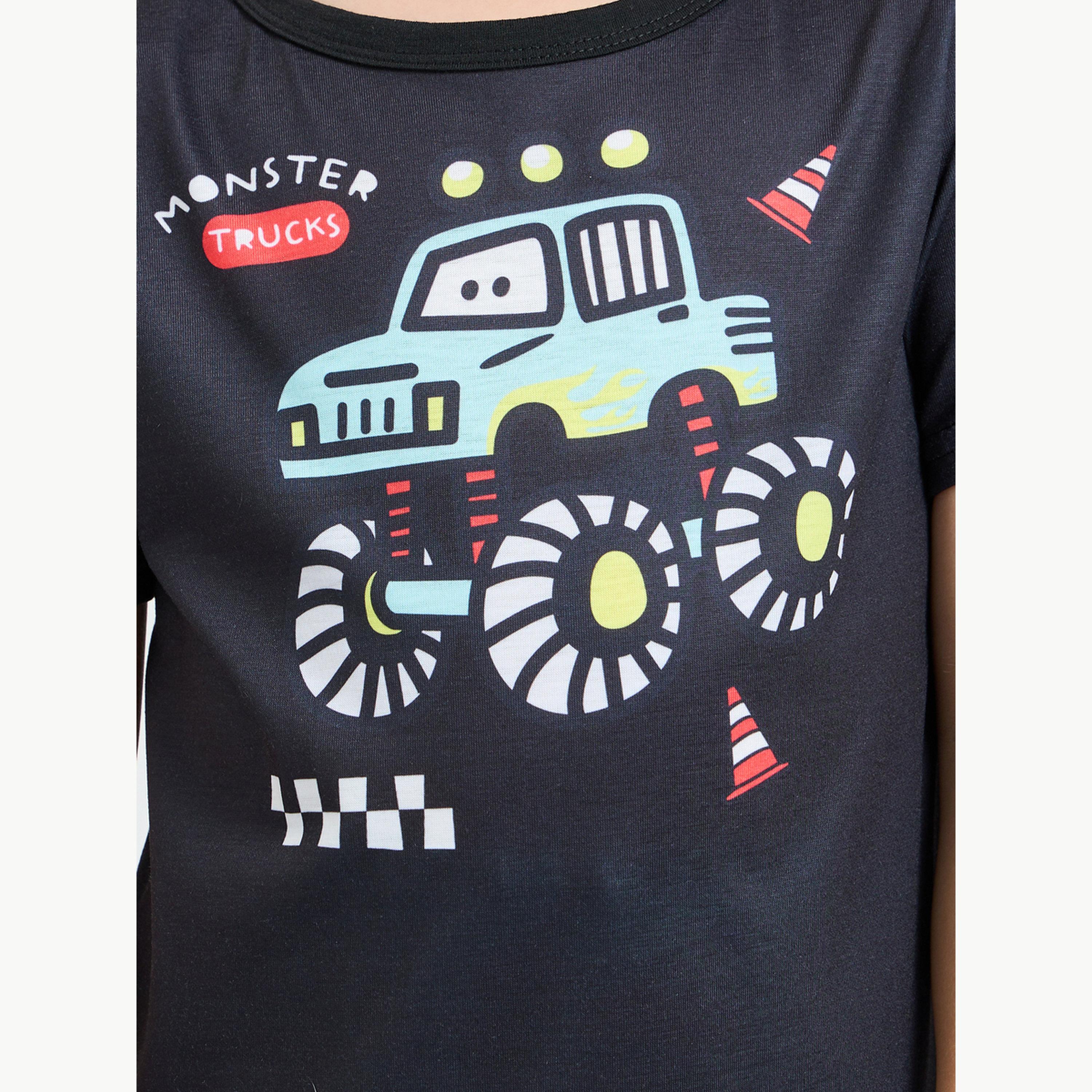 Styli Boys Graphic Print T-Shirt and Cuffed Pyjama Set-boys-clothing-nightwear-image-5