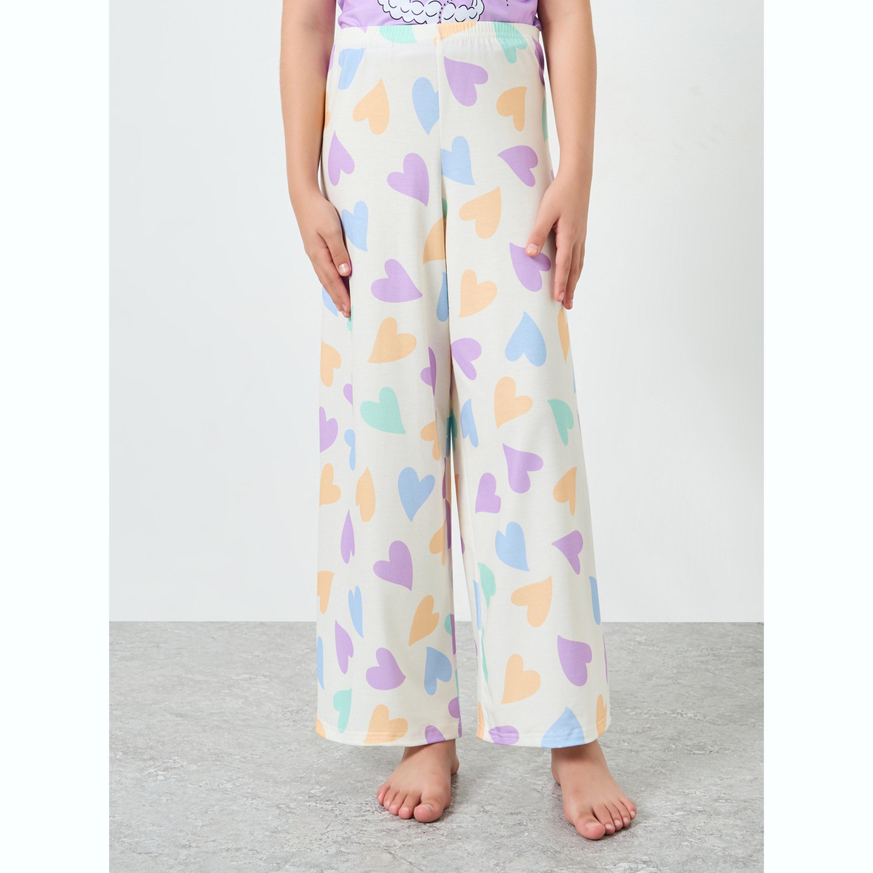 طقم بيجاما من بنطال وتيشيرت مطبوع للبنات المراهقات-girls-clothing-nightwear-image-4