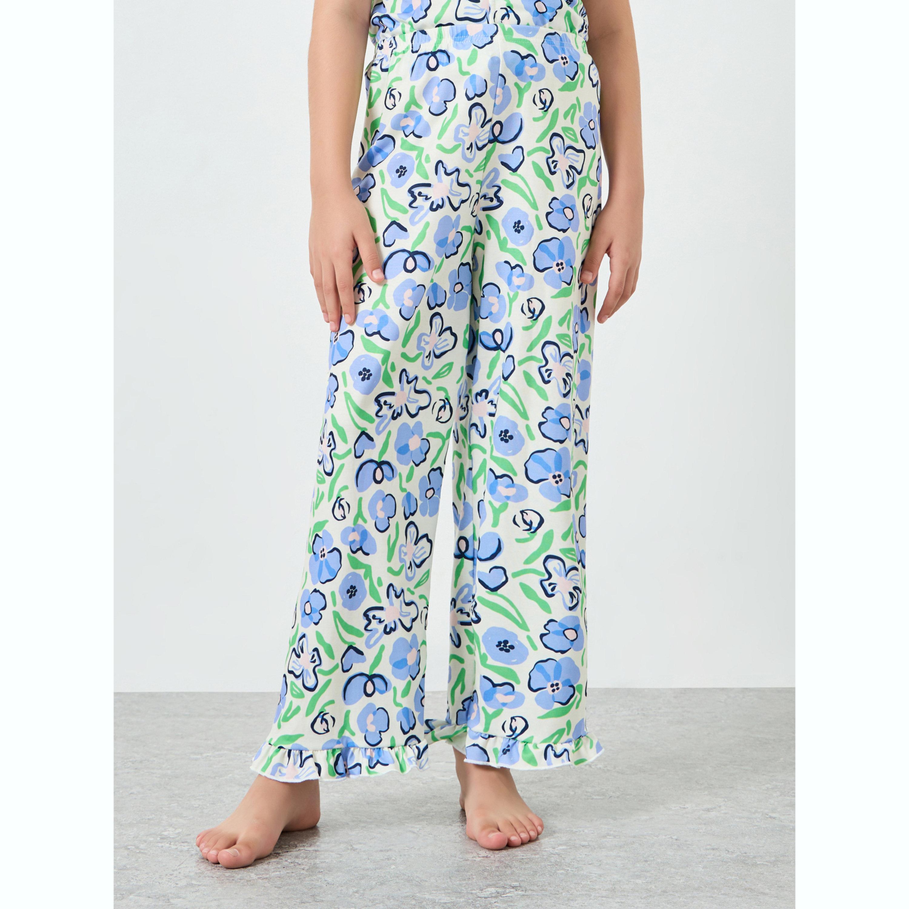 Styli Teen Girls All Over Print Shirt and Pyjama Set-girls-clothing-nightwear-image-4